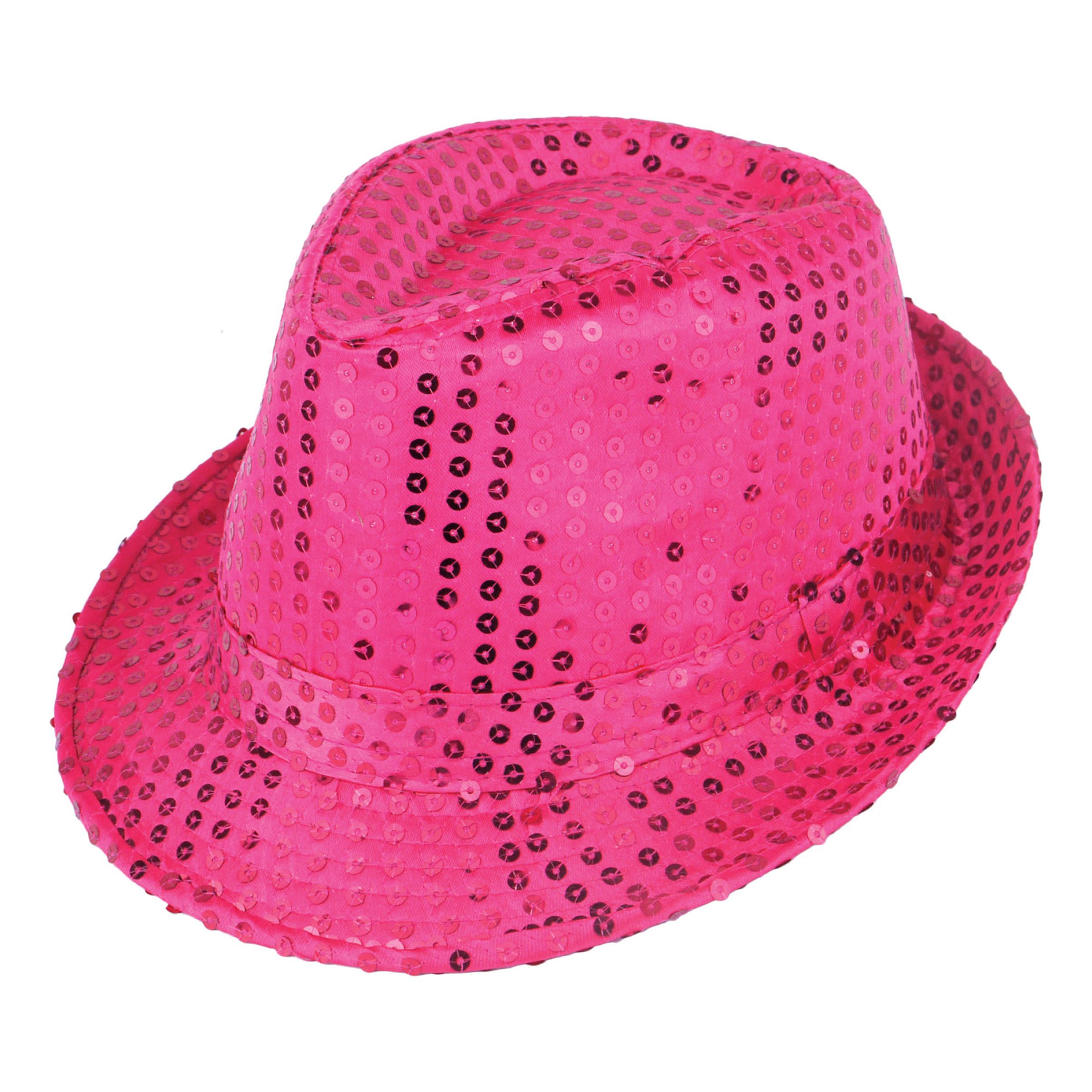 Paljetthatt Gangster Rosa - One size | Hem - Maskerad - Hattar - Vuxenhattar | Pryloteket