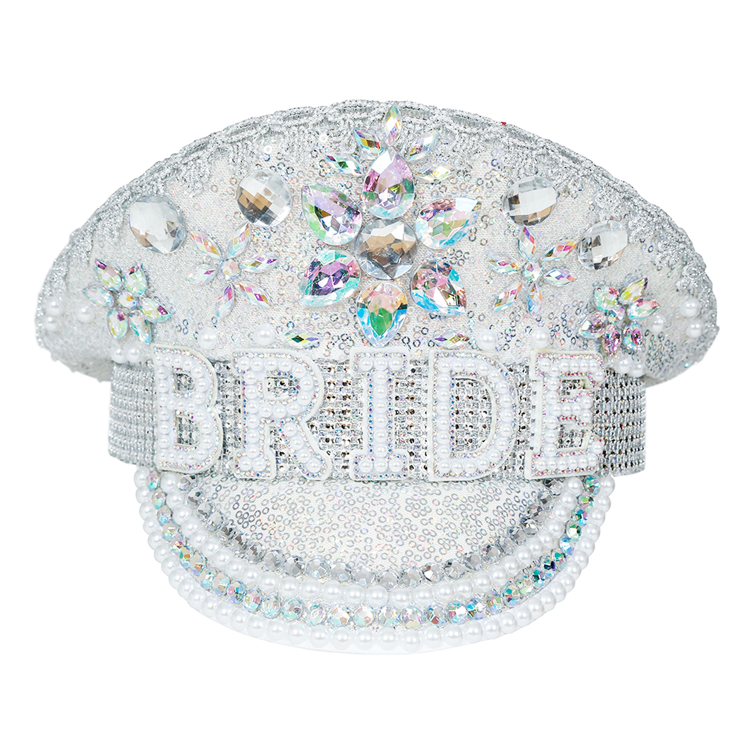 Paljettkeps Bride med Pärlor - One size | Hem - Maskerad - Hattar - Vuxenhattar | Pryloteket