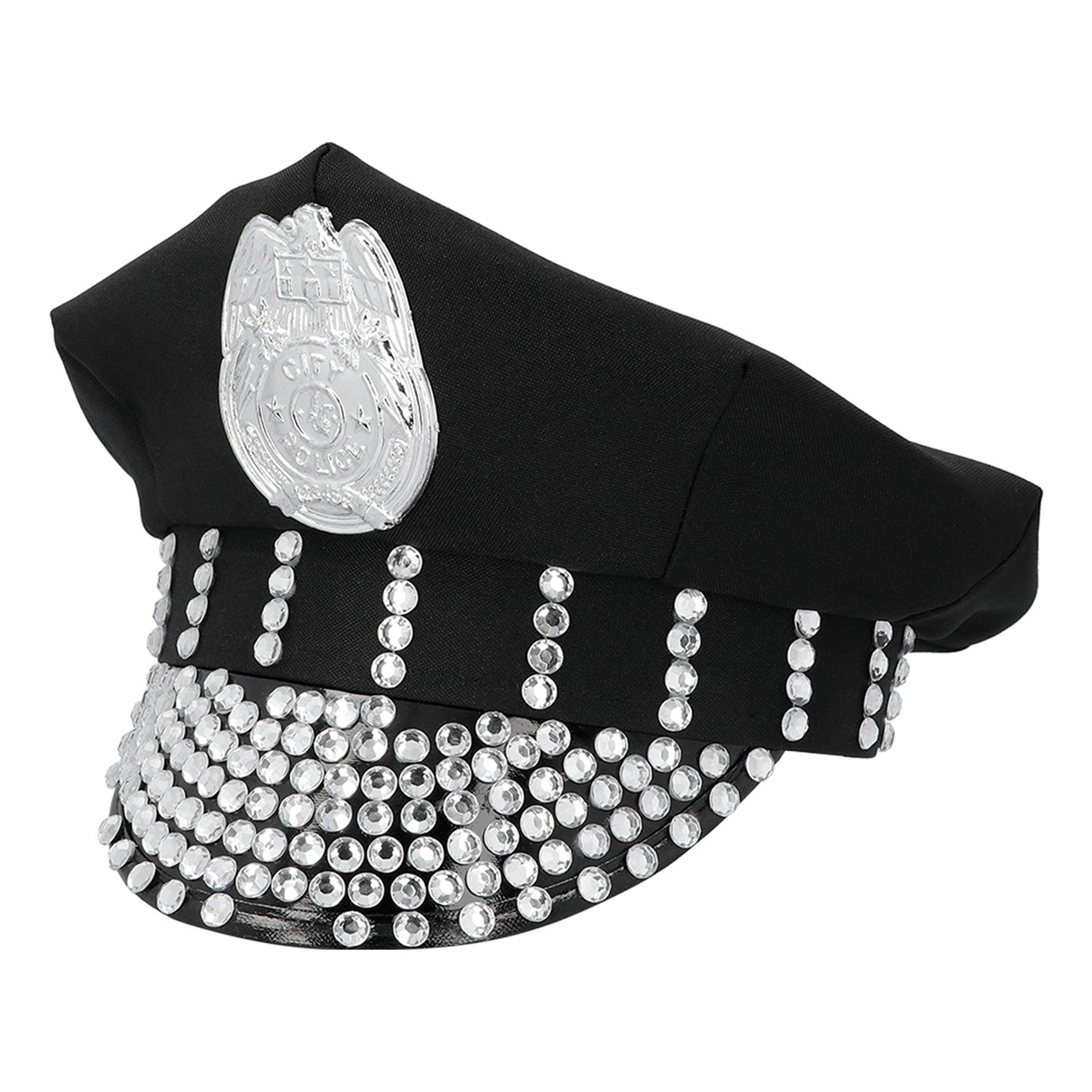 Paljettkeps Polis Rock - One size | Hem - Maskerad - Hattar - Vuxenhattar | Pryloteket