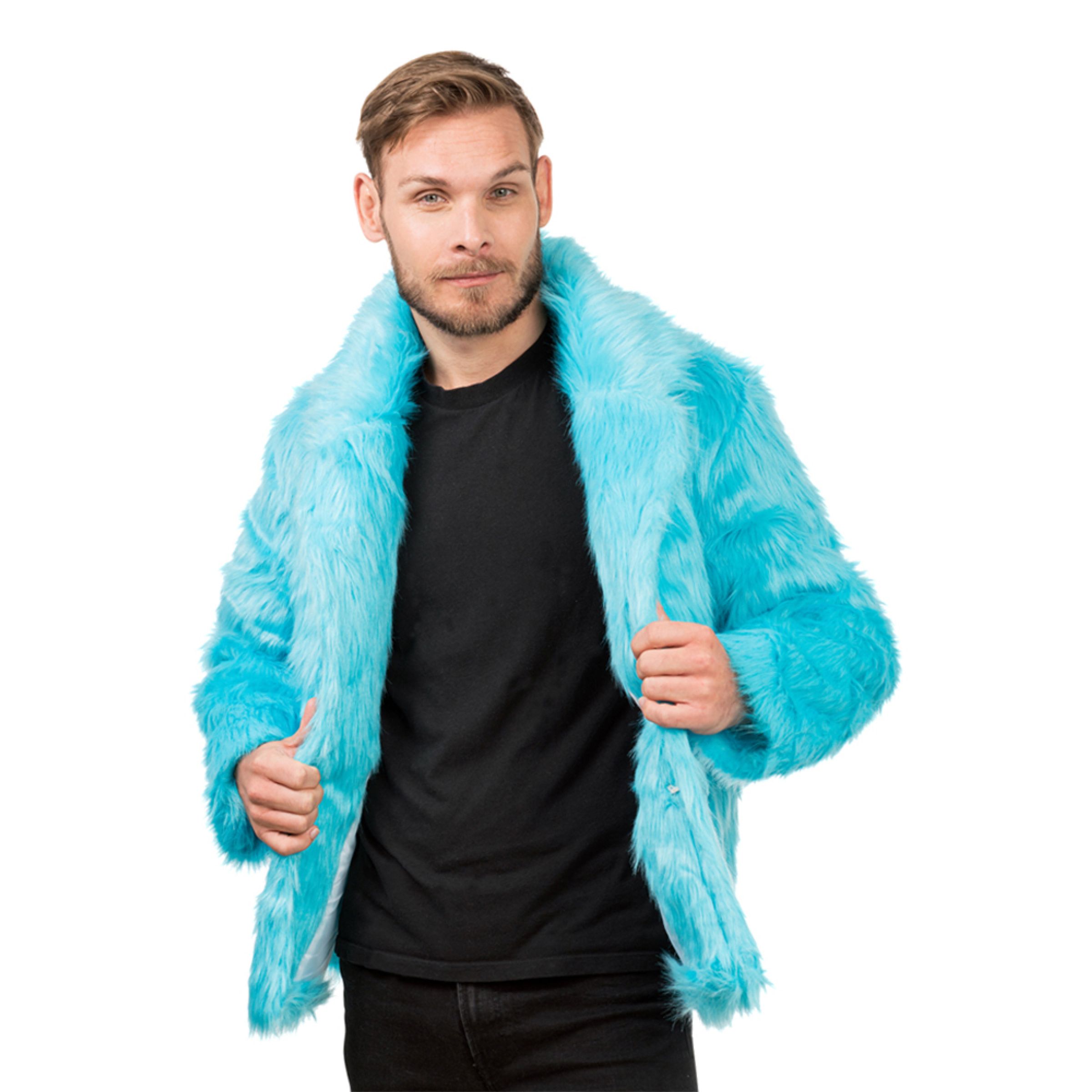 Pälsjacka Ljusblå - X-Large | Hem - Roliga Prylar - Kläder - Jackor | Maskeradspecialisten