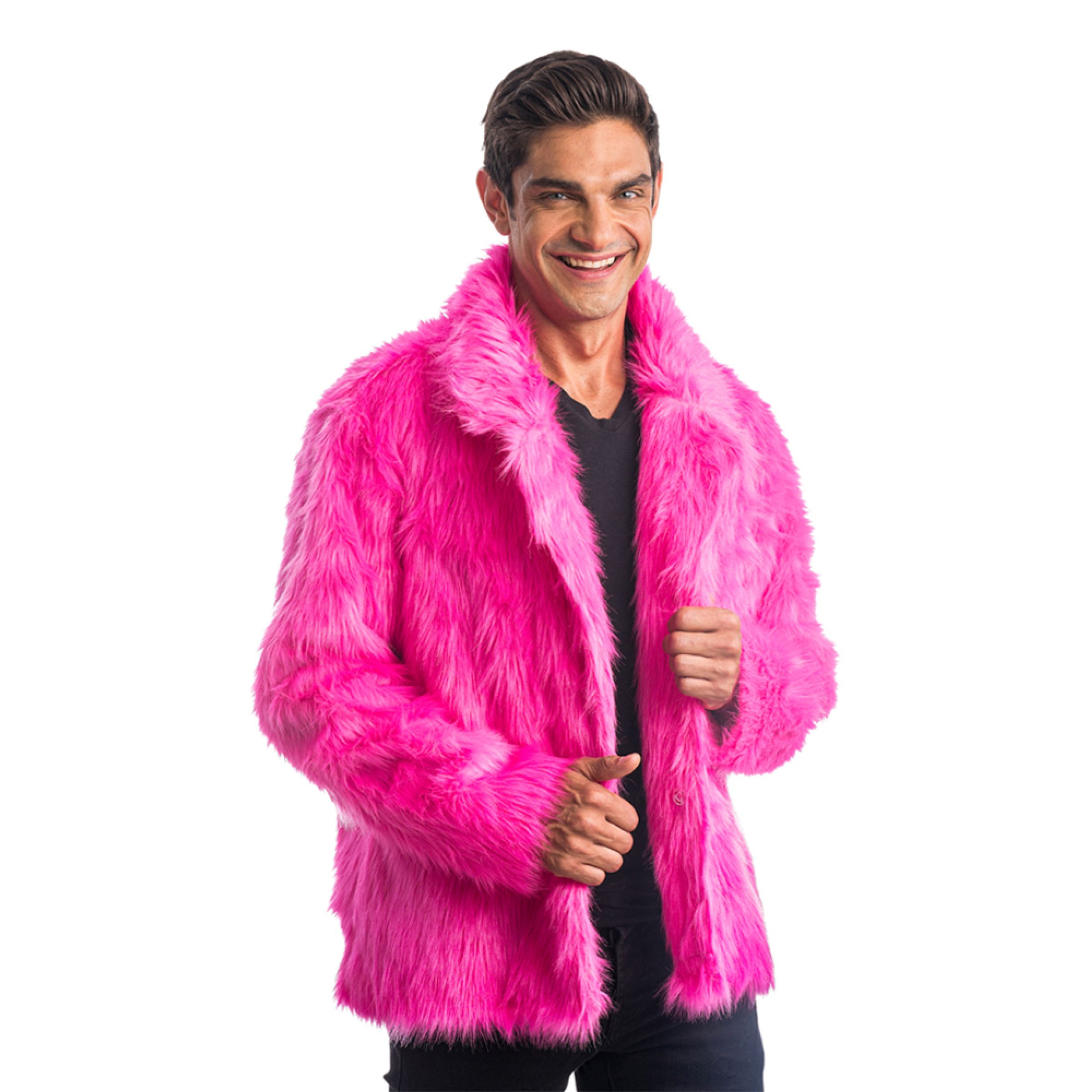 Pälsjacka Mörkrosa - Large | Hem - Roliga Prylar - Kläder - Jackor | Maskeradspecialisten