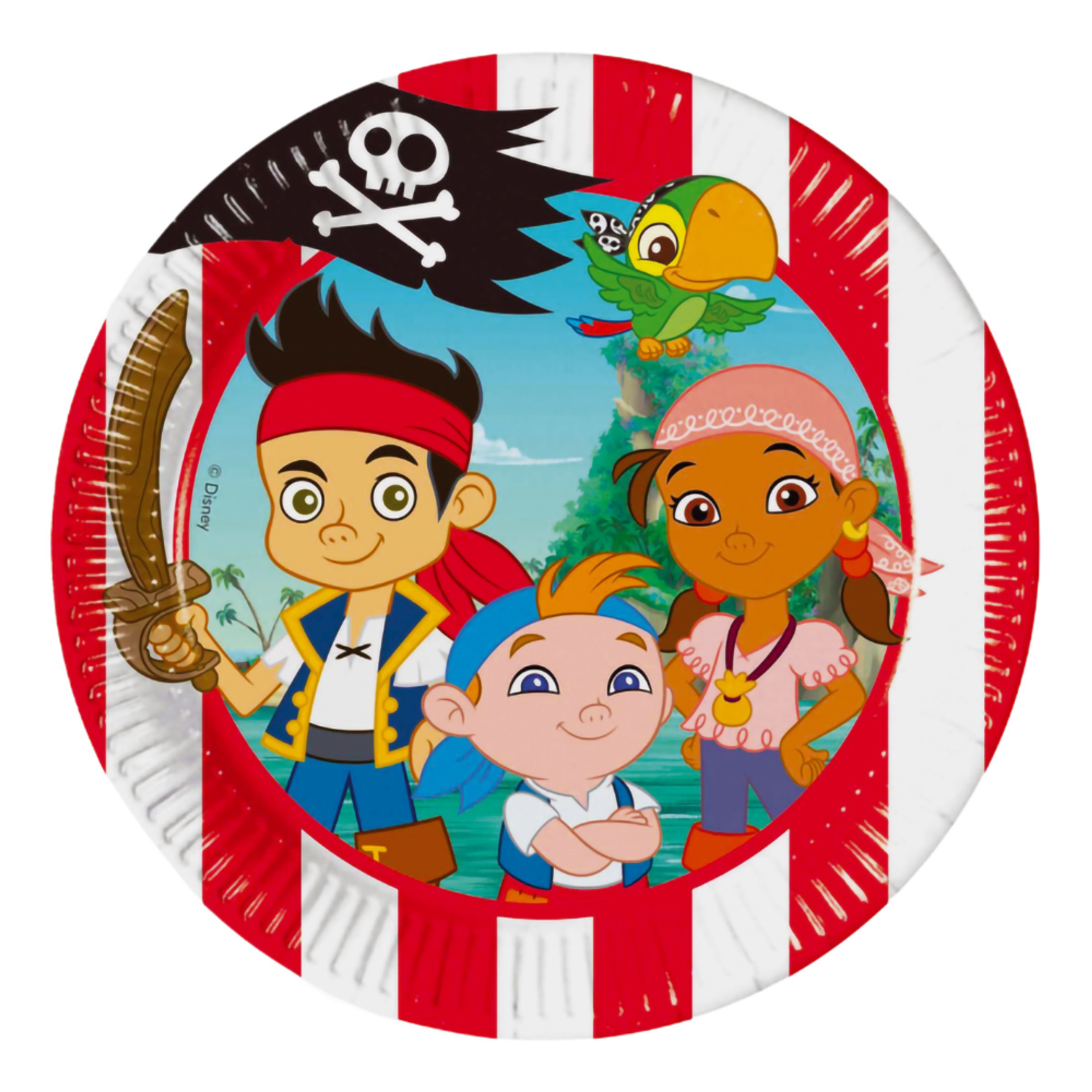 Pappersassietter Jake and the Neverland Pirates - 8-pack | Hem - Festartiklar - Dukning - Engångstallrikar | Pryloteket