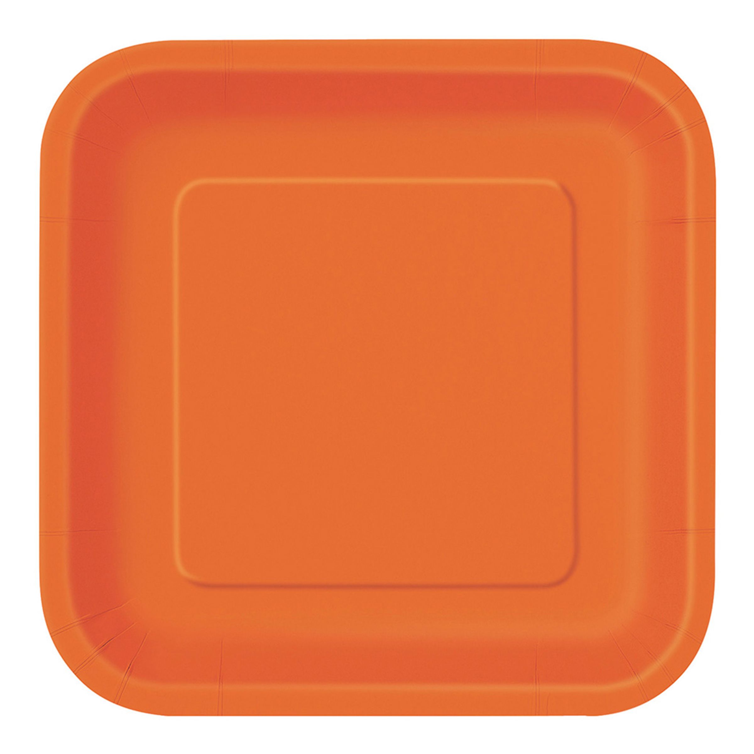 Läs mer om Pappersassietter Kvadrat Orange - 16-pack