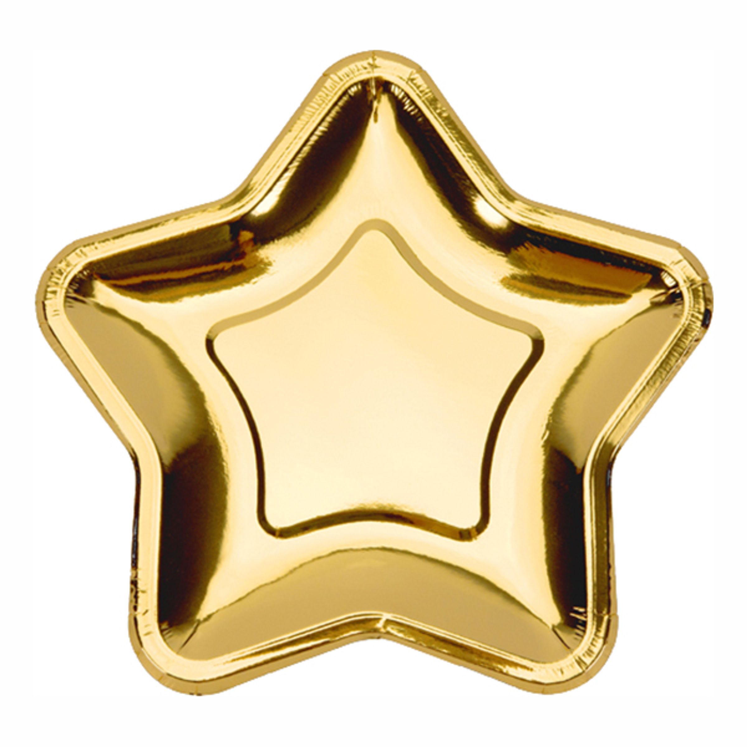 Läs mer om Pappersassietter Stjärnor Guld Metallic - 6-pack