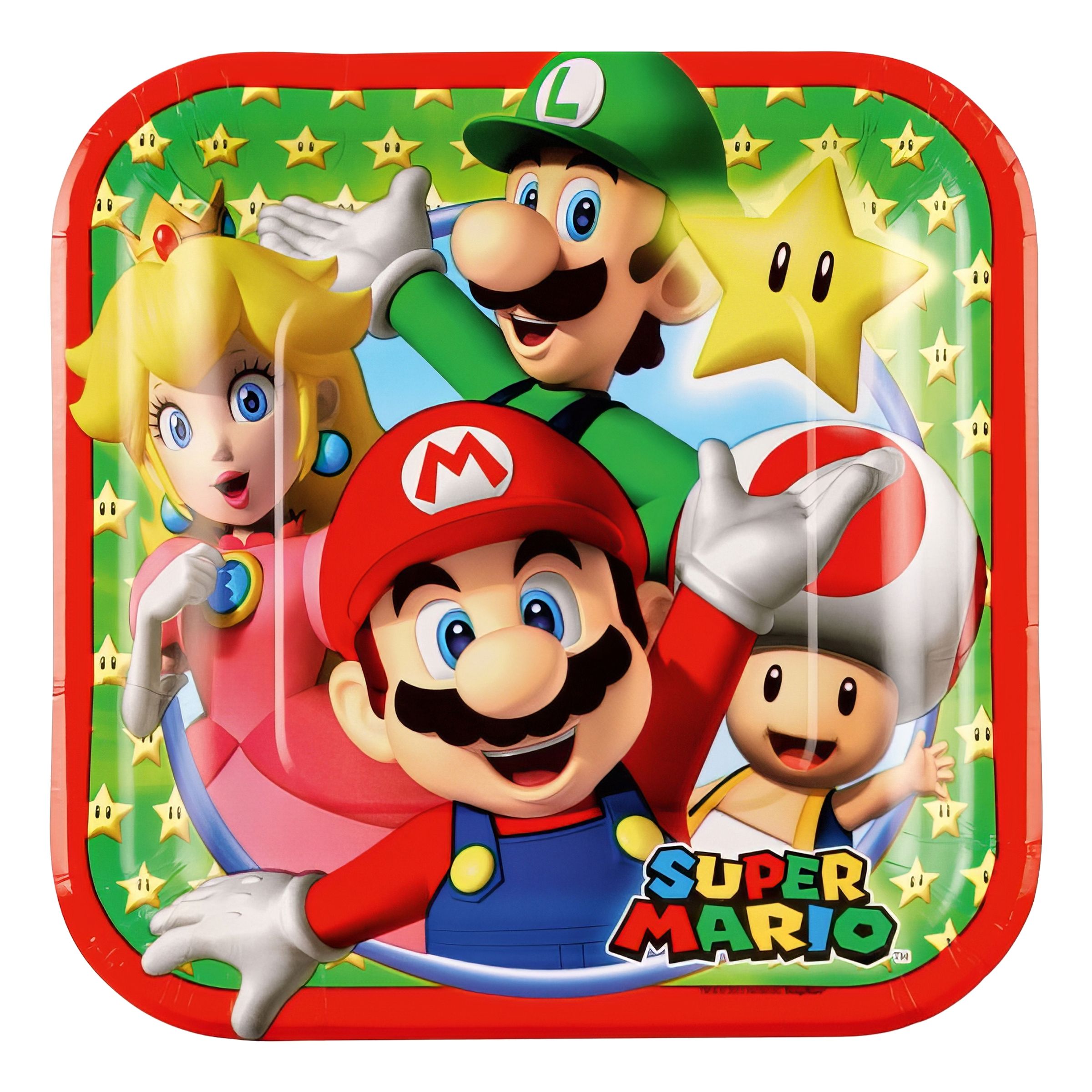 Läs mer om Pappersassietter Super Mario Kvadrat - 8-pack