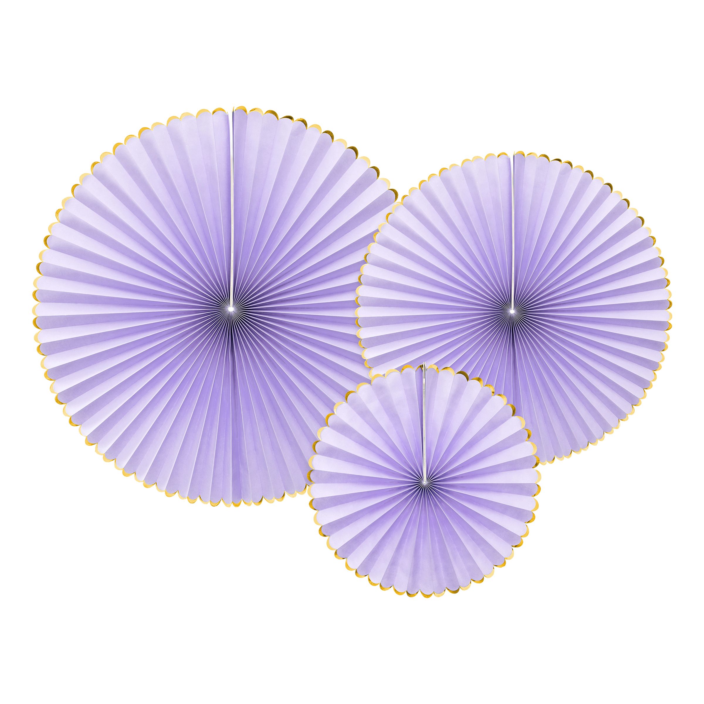 Pappersfjädrar Lila/Guld Pastell - 3-pack | Hem - Teman - Färger - Lila | Pryloteket