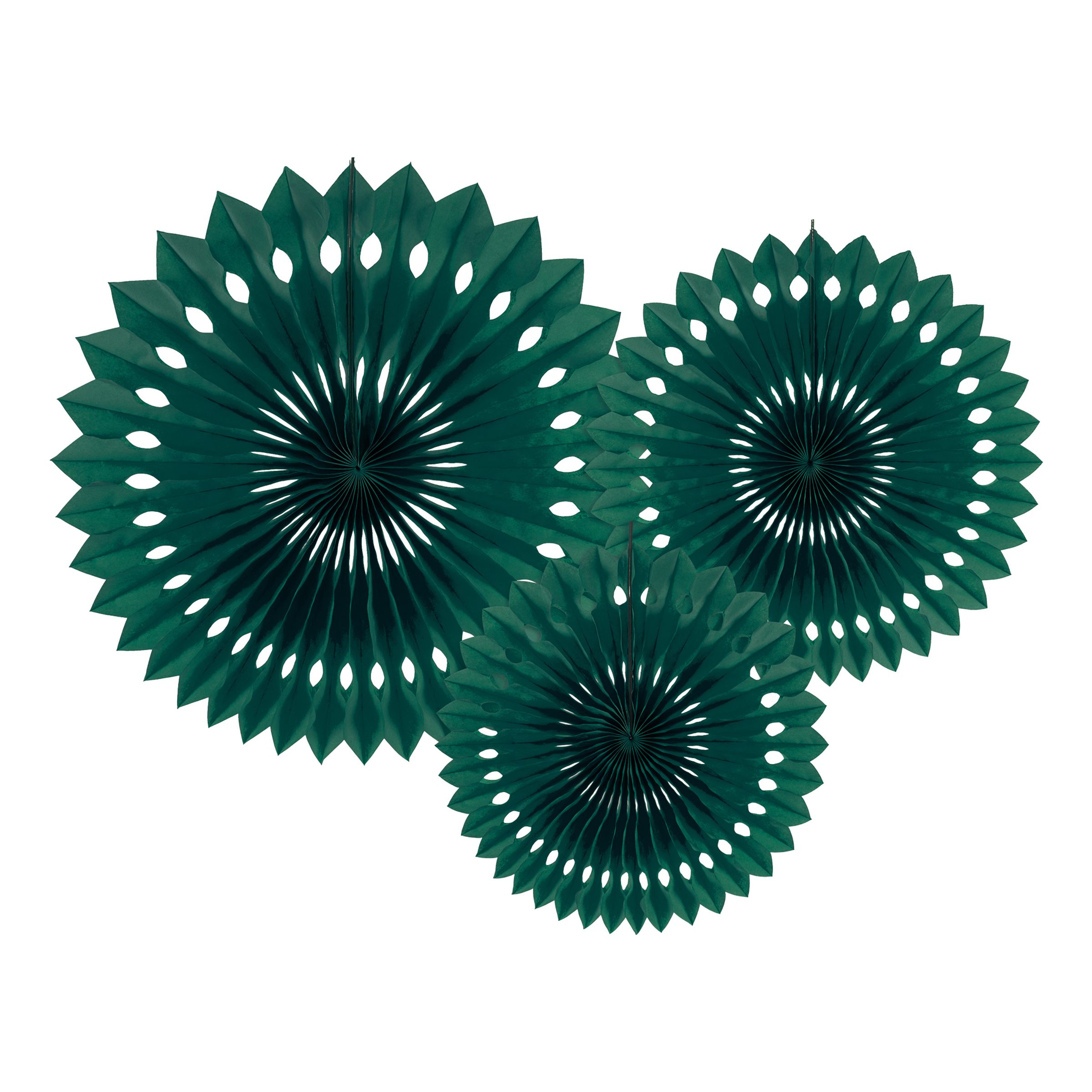 Pappersfjädrar Mörkgrön - 3-pack | Hem - Teman - Färger - Grön | Pryloteket
