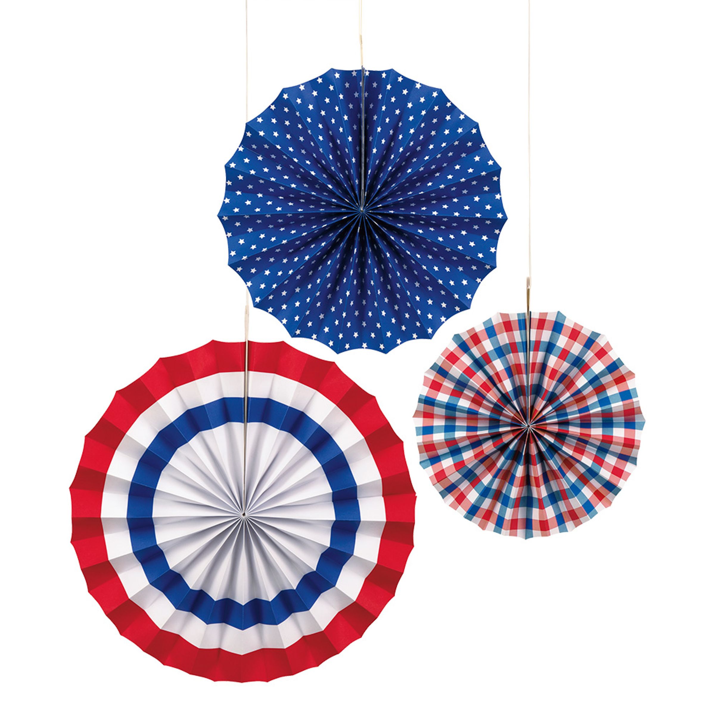 Pappersfjädrar Röd/Vit/Blå - 3-pack | Hem - Teman - Högtider - 4th Of July | Pryloteket