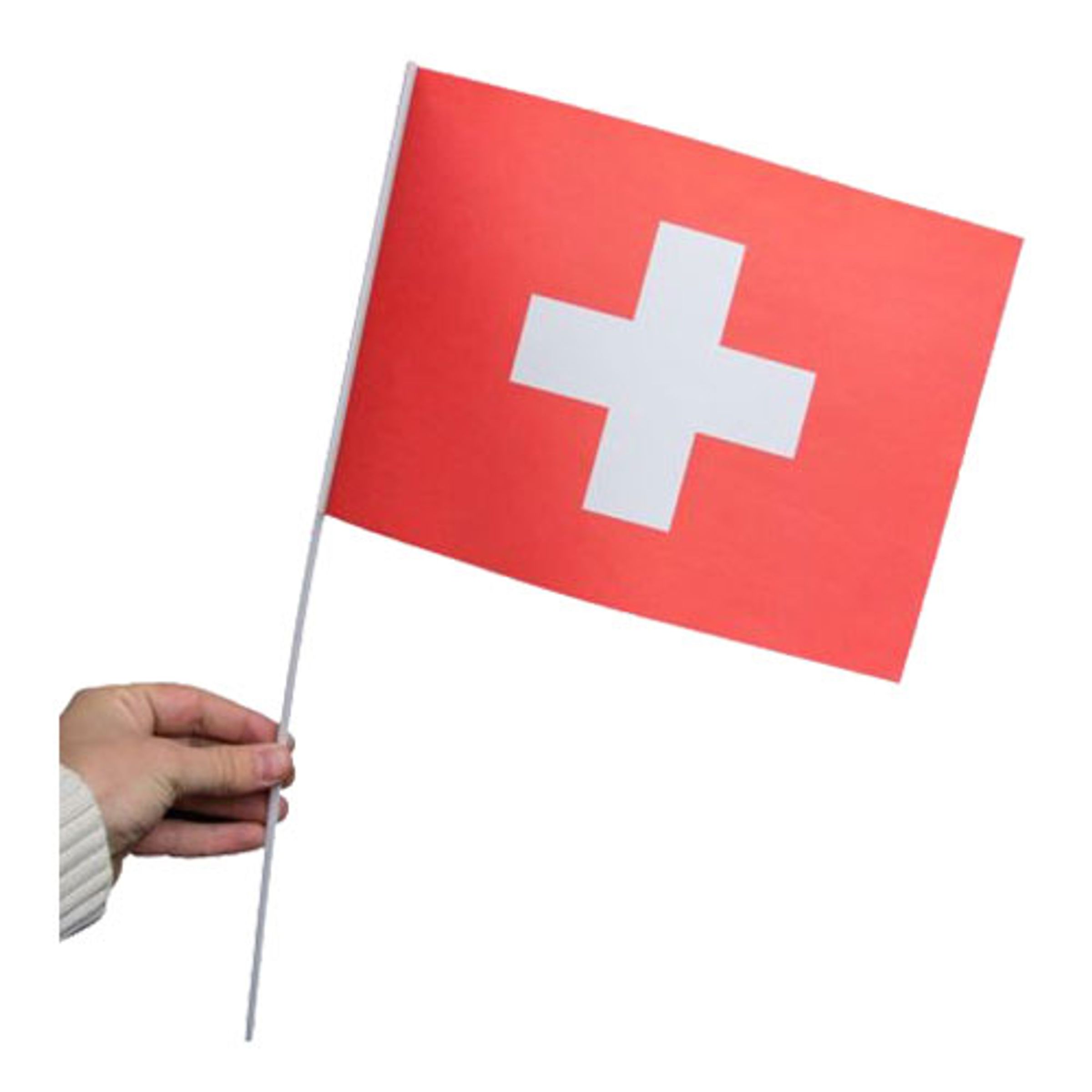 Läs mer om Pappersflagga Schweiz - 1-pack