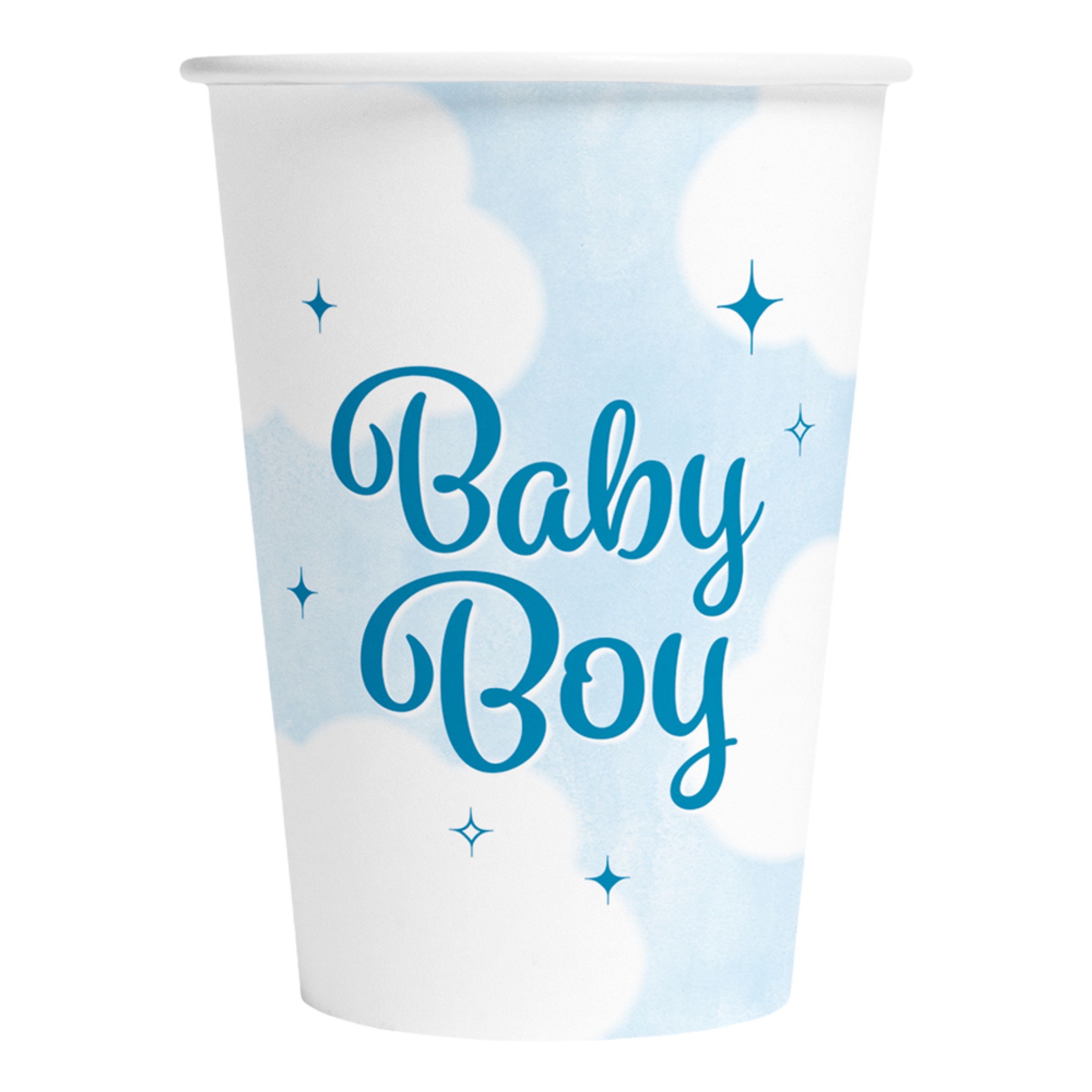 Pappersmuggar Baby Boy - 8-pack | Hem - Festartiklar - Dukning - Engångsmuggar & Glas - Pappersmuggar | Maskeradspecialisten