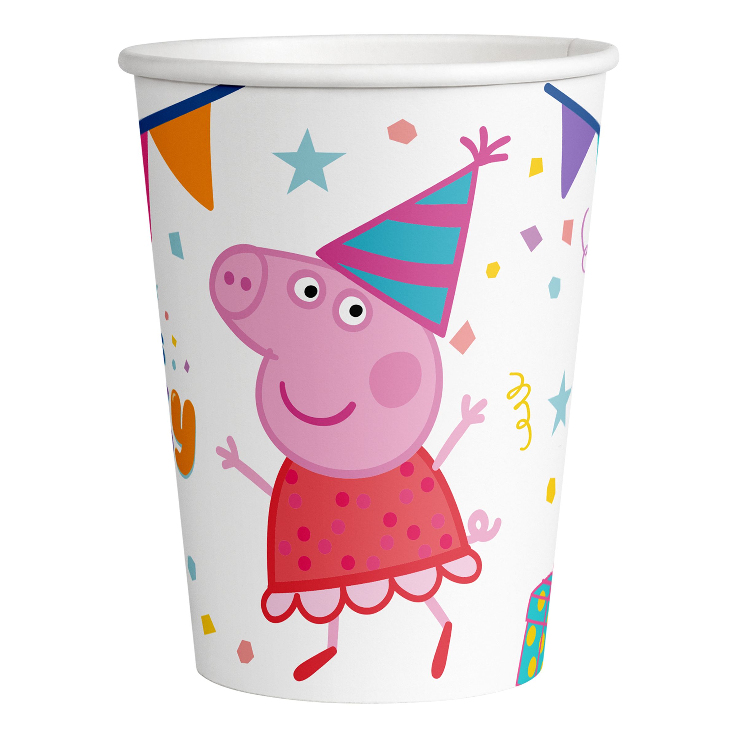 Pappersmuggar Greta Gris&trade; Peppa’s Party - 8-pack | Hem - Festartiklar - Dukning - Engångsmuggar & Glas - Pappersmuggar | Pryloteket