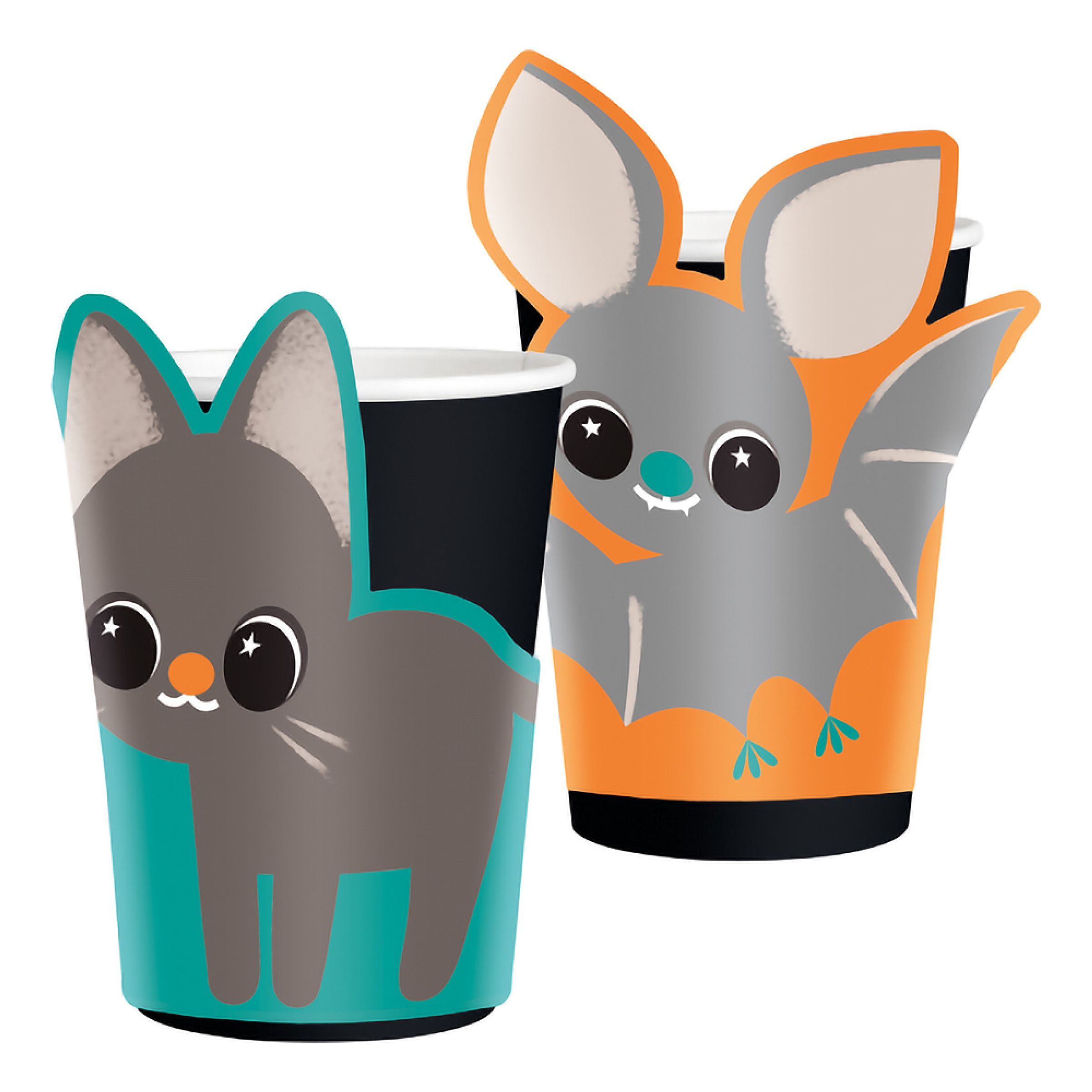 Pappersmuggar Katter & Fladdermöss - 8-pack | Hem - Teman - Färger - Blå | Maskeradspecialisten