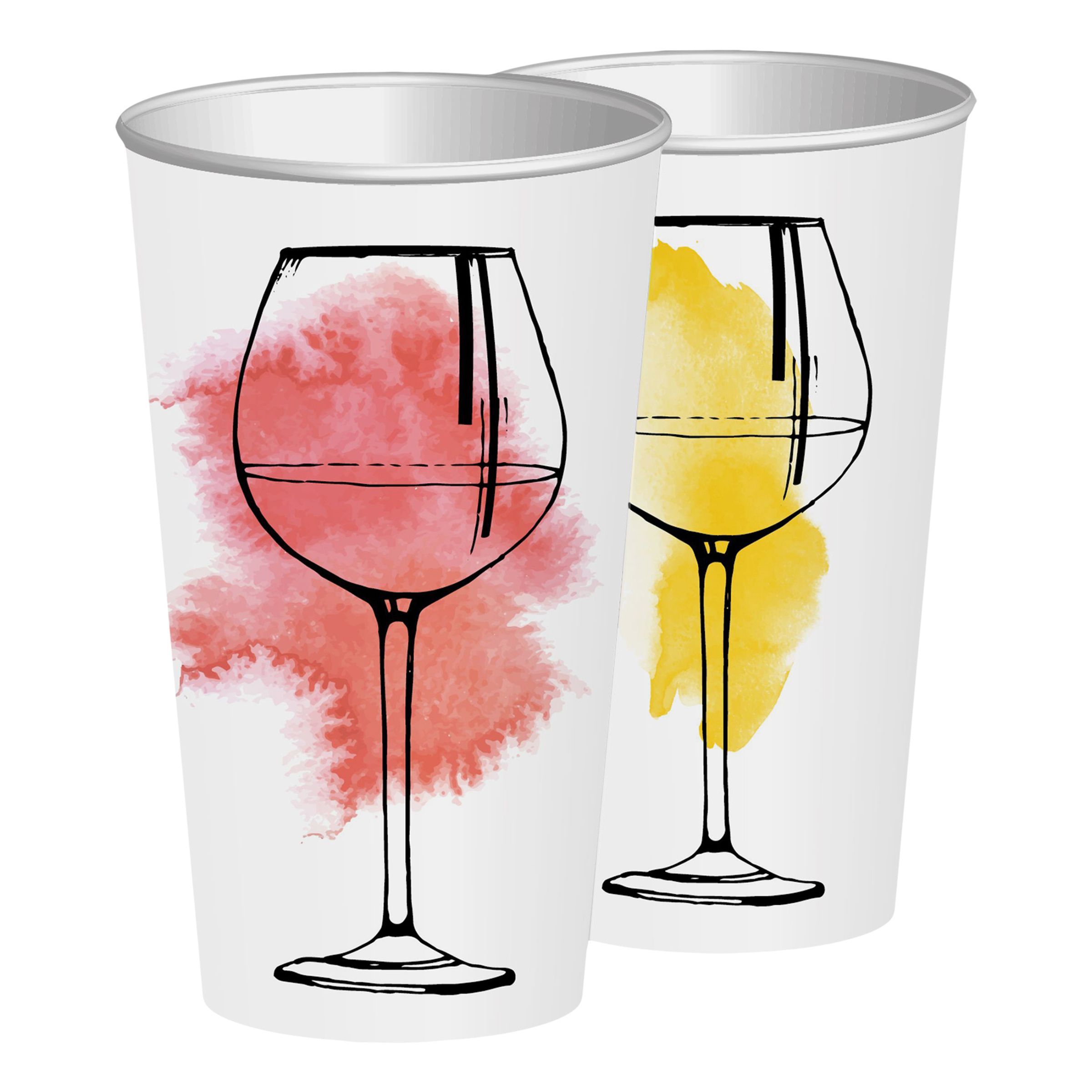 Pappersmuggar med Vinglas - 8-pack | Hem - Festartiklar - Dukning - Engångsmuggar & Glas - Pappersmuggar | Pryloteket