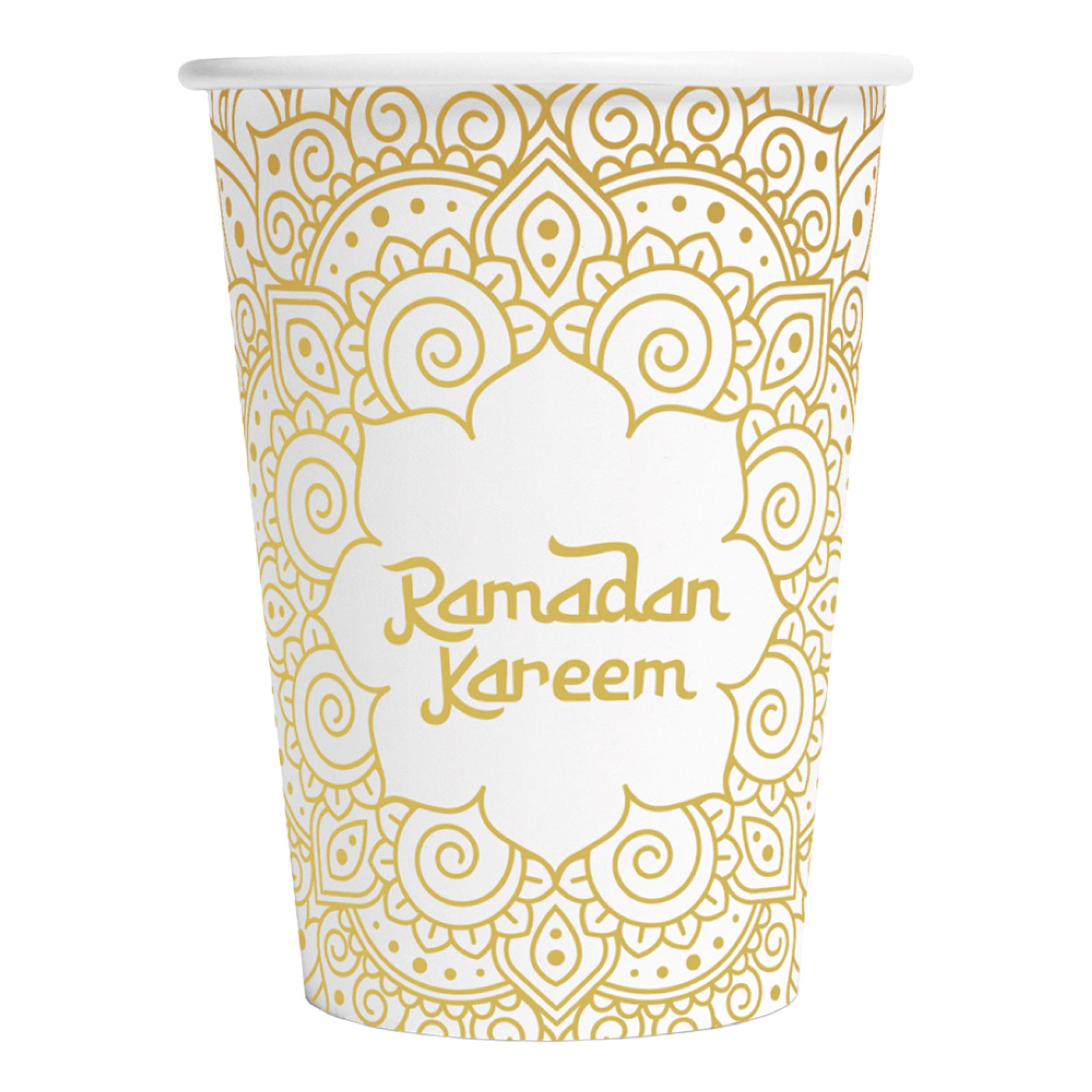 Pappersmuggar Ramadan Kareem - 8-pack | Hem - Festartiklar - Dukning - Engångsmuggar & Glas | Maskeradspecialisten