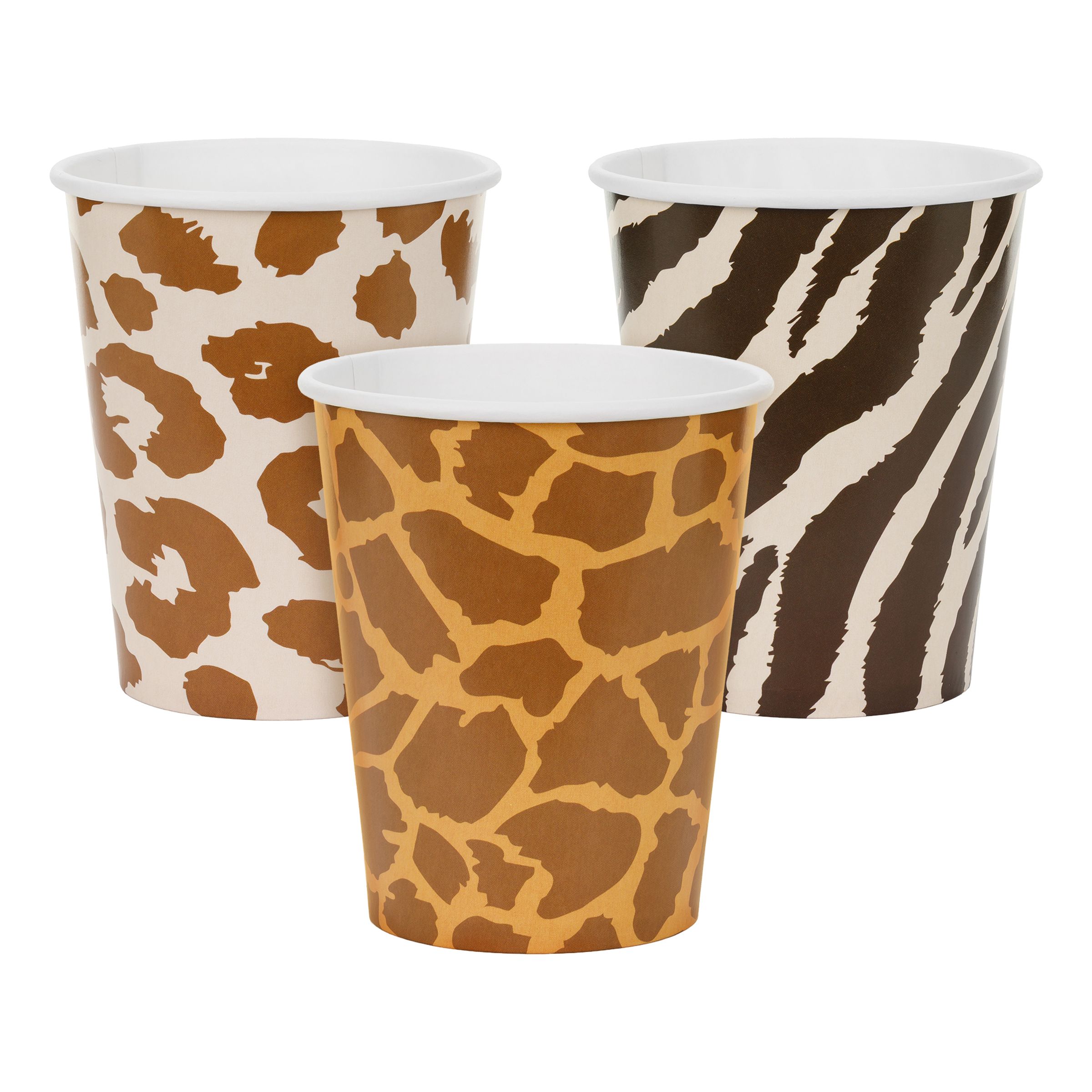Pappersmuggar Safari Djurmönster - 6-pack | Hem - Teman - Färger - Brun | Pryloteket