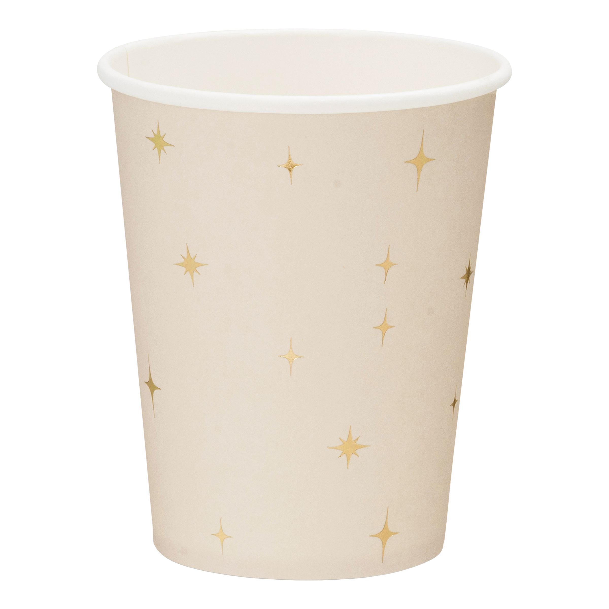 Pappersmuggar Stjärnor Beige - 6-pack | Hem - Teman - Färger - Beige | Pryloteket