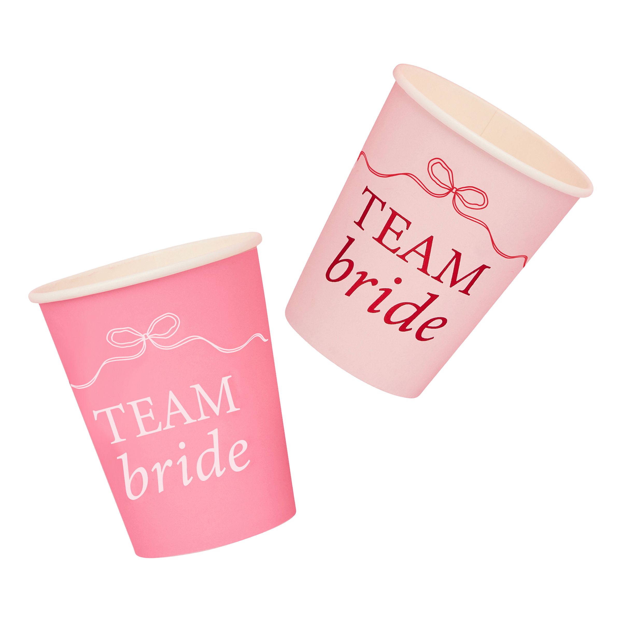 Pappersmuggar Team Bride Rosa Rosett - 8-pack | Hem - Festartiklar - Dukning - Engångsmuggar & Glas | Maskeradspecialisten