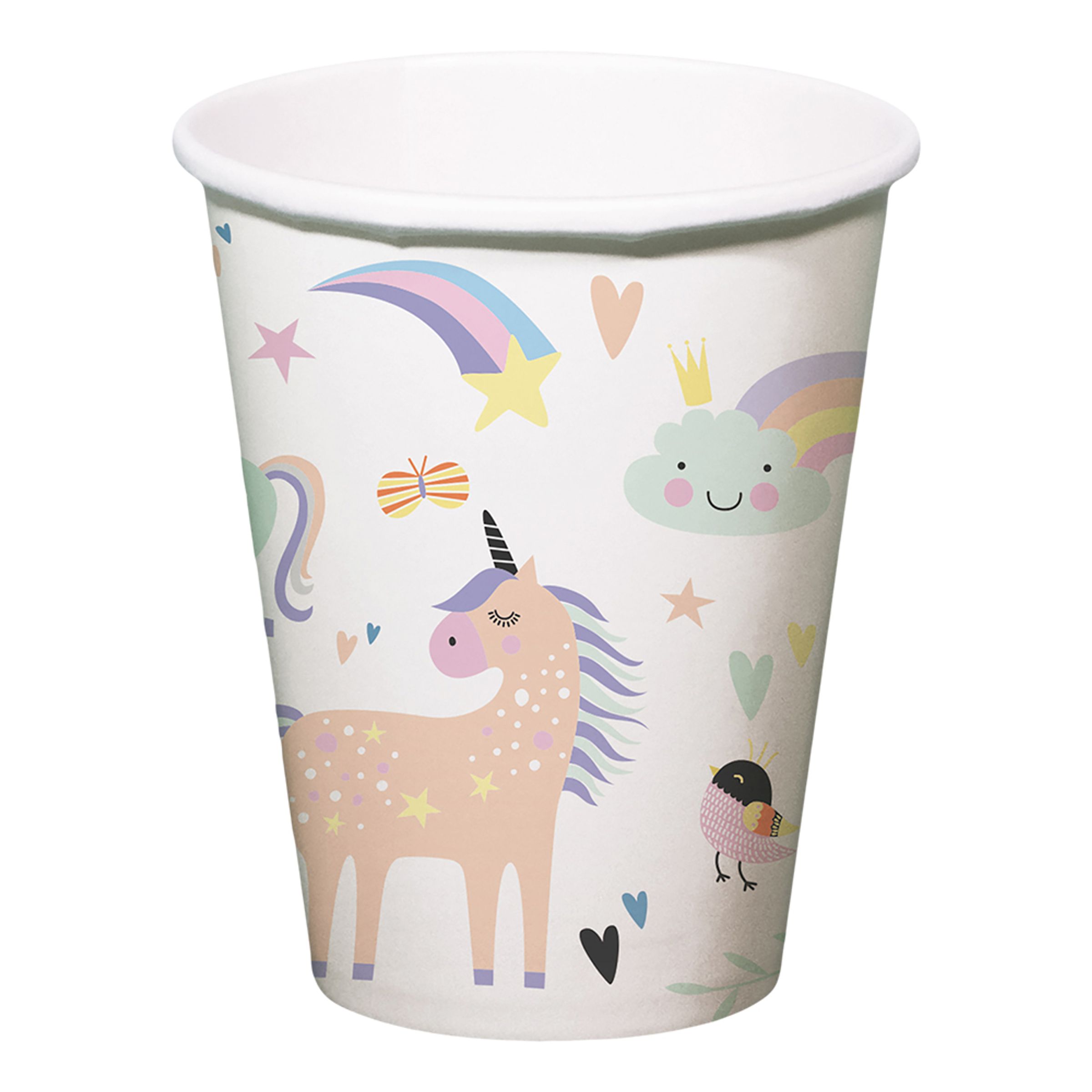 Läs mer om Pappersmuggar Unicorns & Rainbows - 6-pack