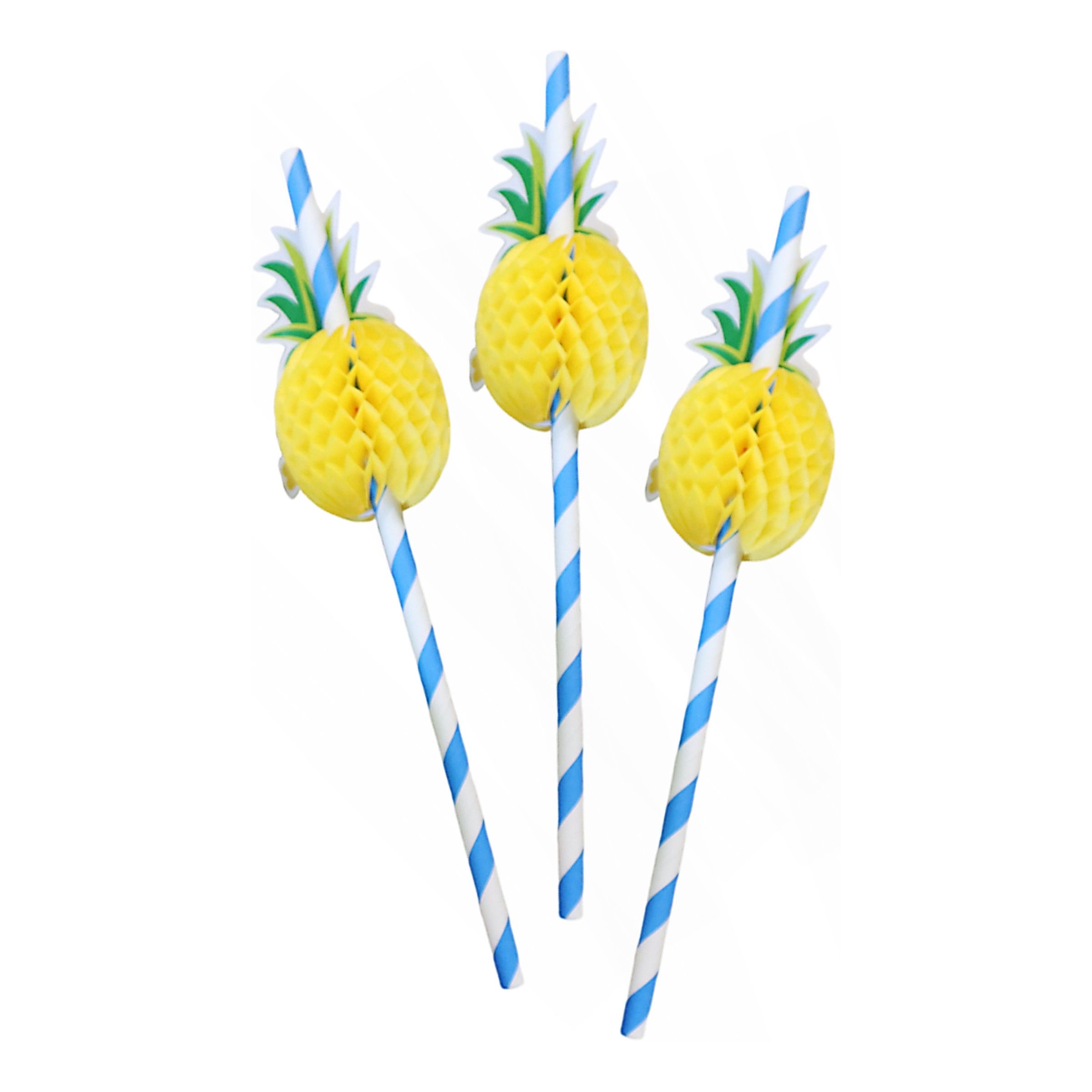Papperssugrör Ananas - 50-pack | Hem - Bartillbehör - Drinktillbehör - Sugrör | Maskeradspecialisten
