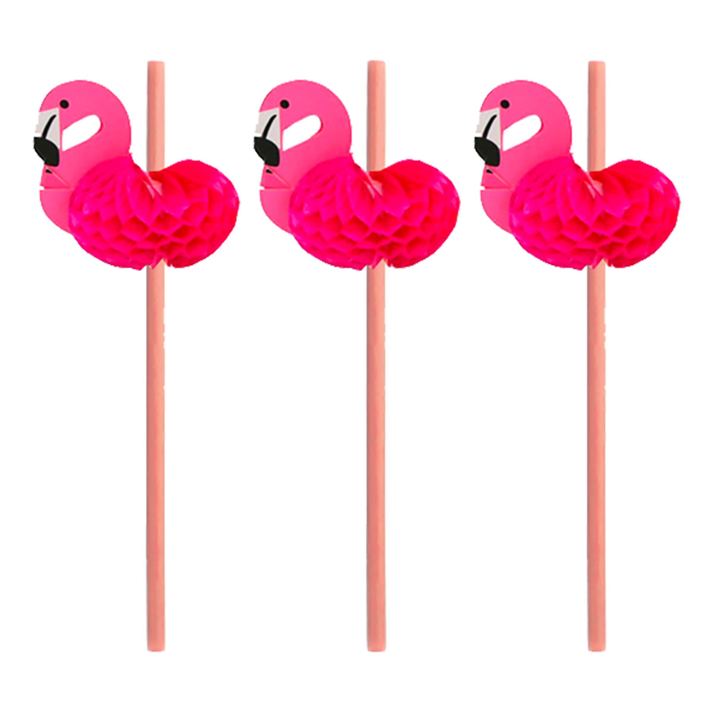 Läs mer om Papperssugrör Flamingo - 6-pack