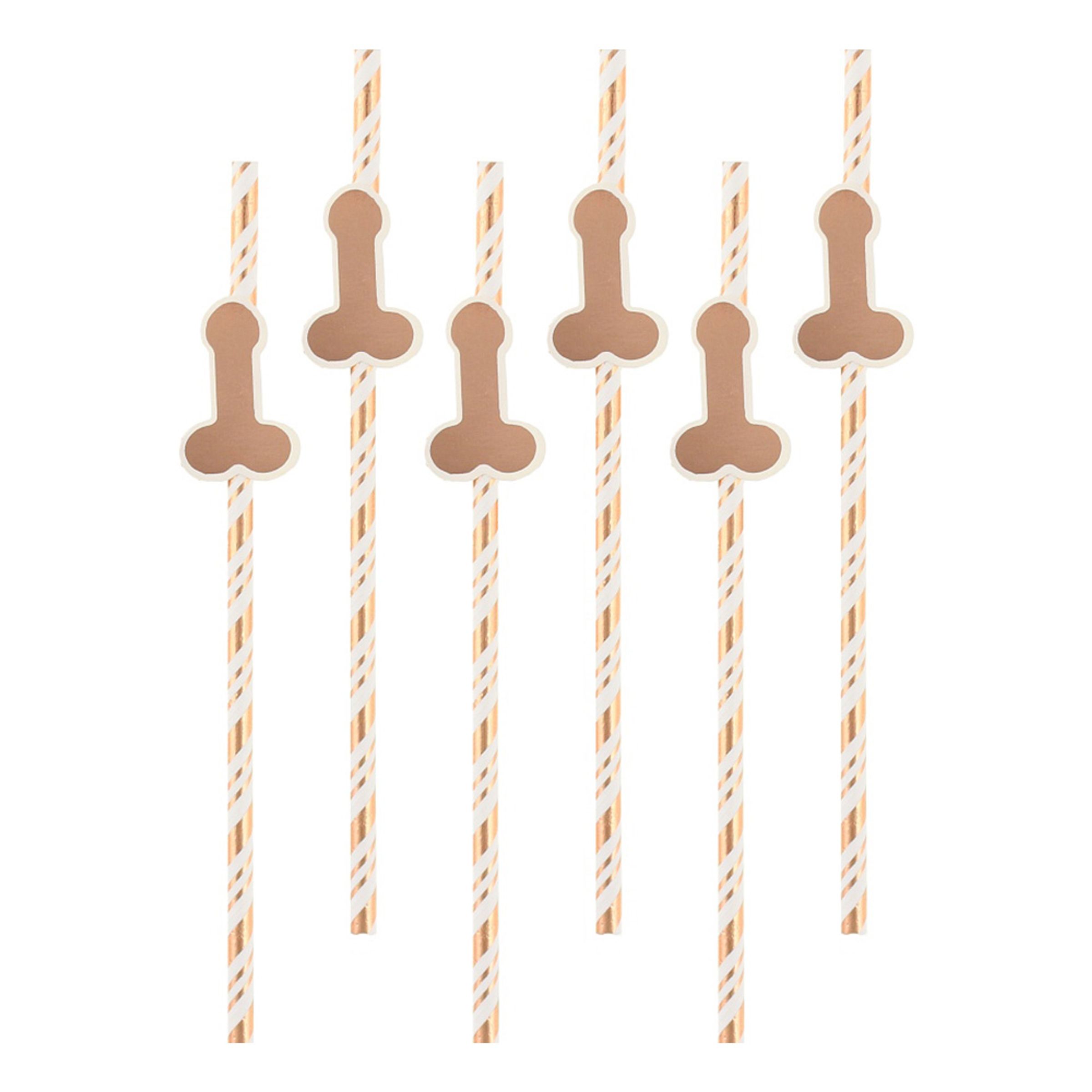 Papperssugrör med Snoppar - 6-pack