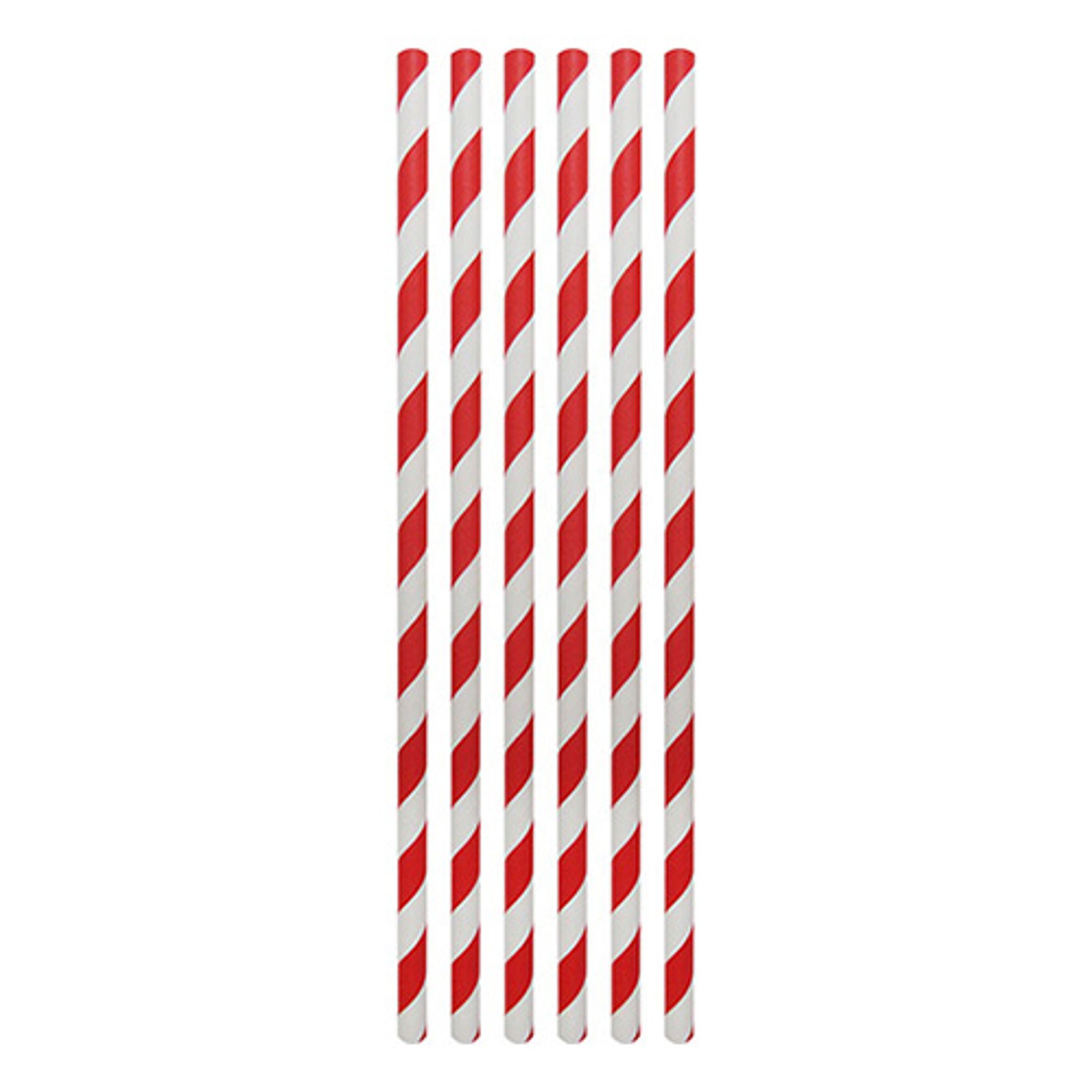Papperssugrör Randiga Röd/Vit - 20-pack
