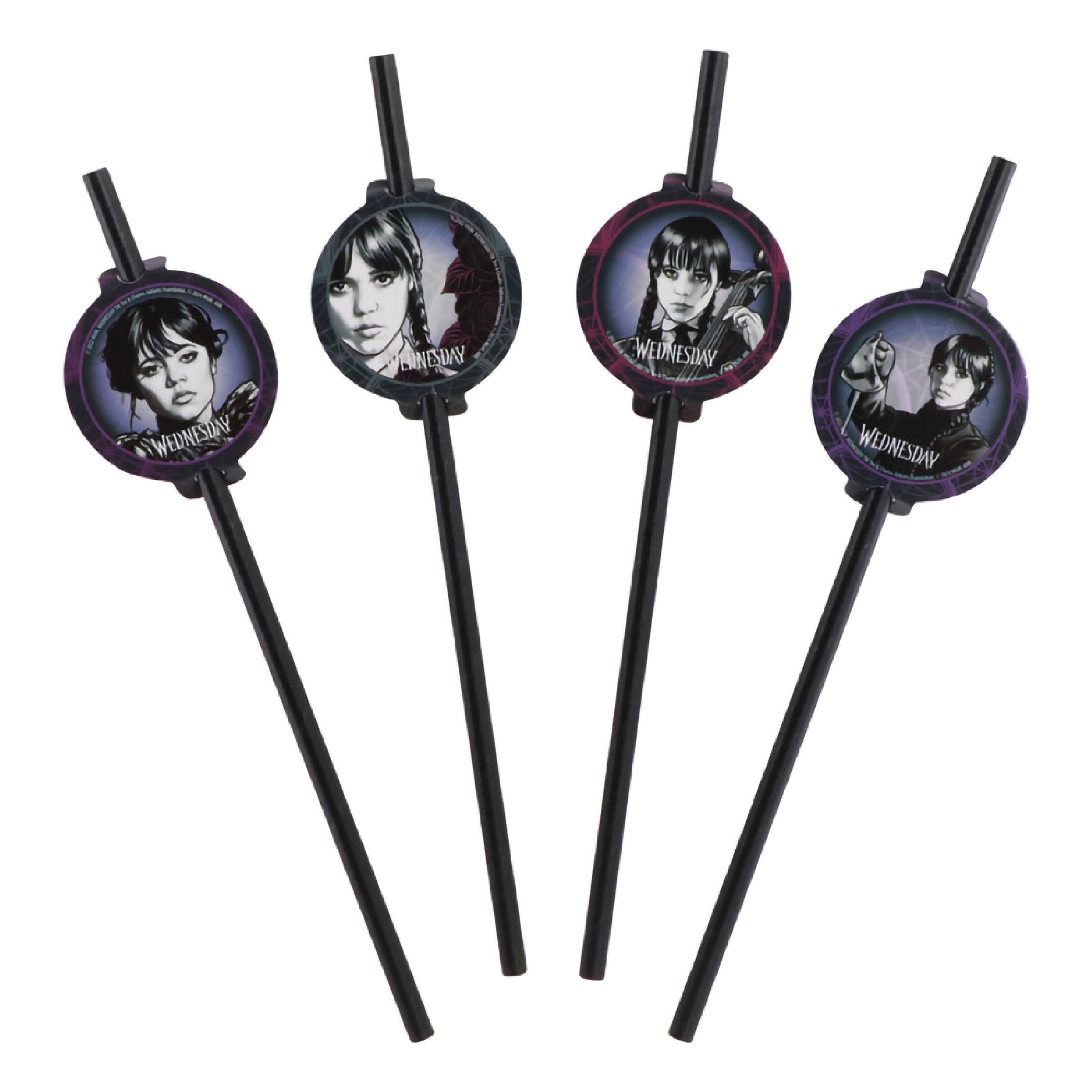 Papperssugrör Wednesday - 8-pack | Hem - Teman - Färger - Lila | Maskeradspecialisten