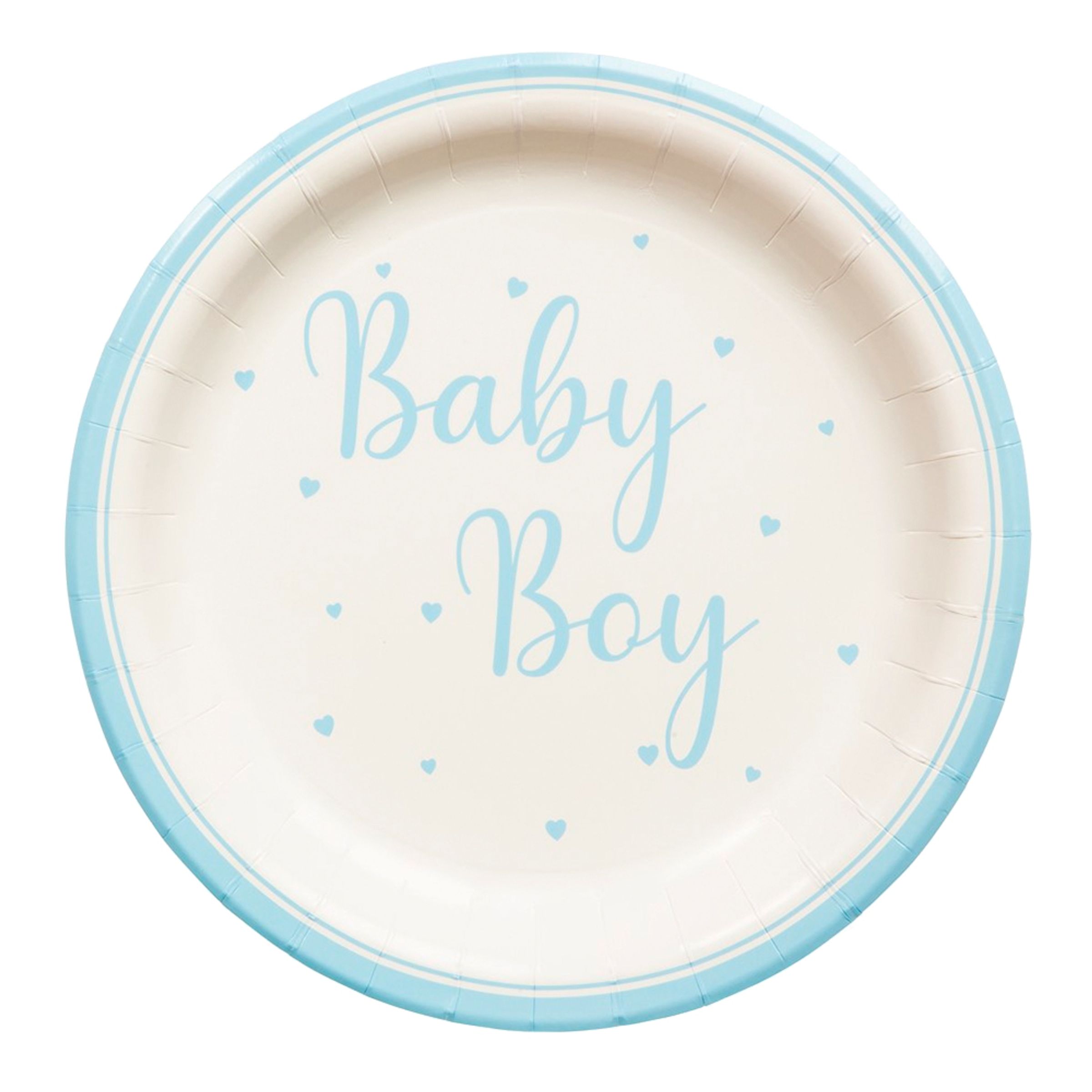 Läs mer om Papperstallrikar Baby Boy Ljusblå - 8-pack