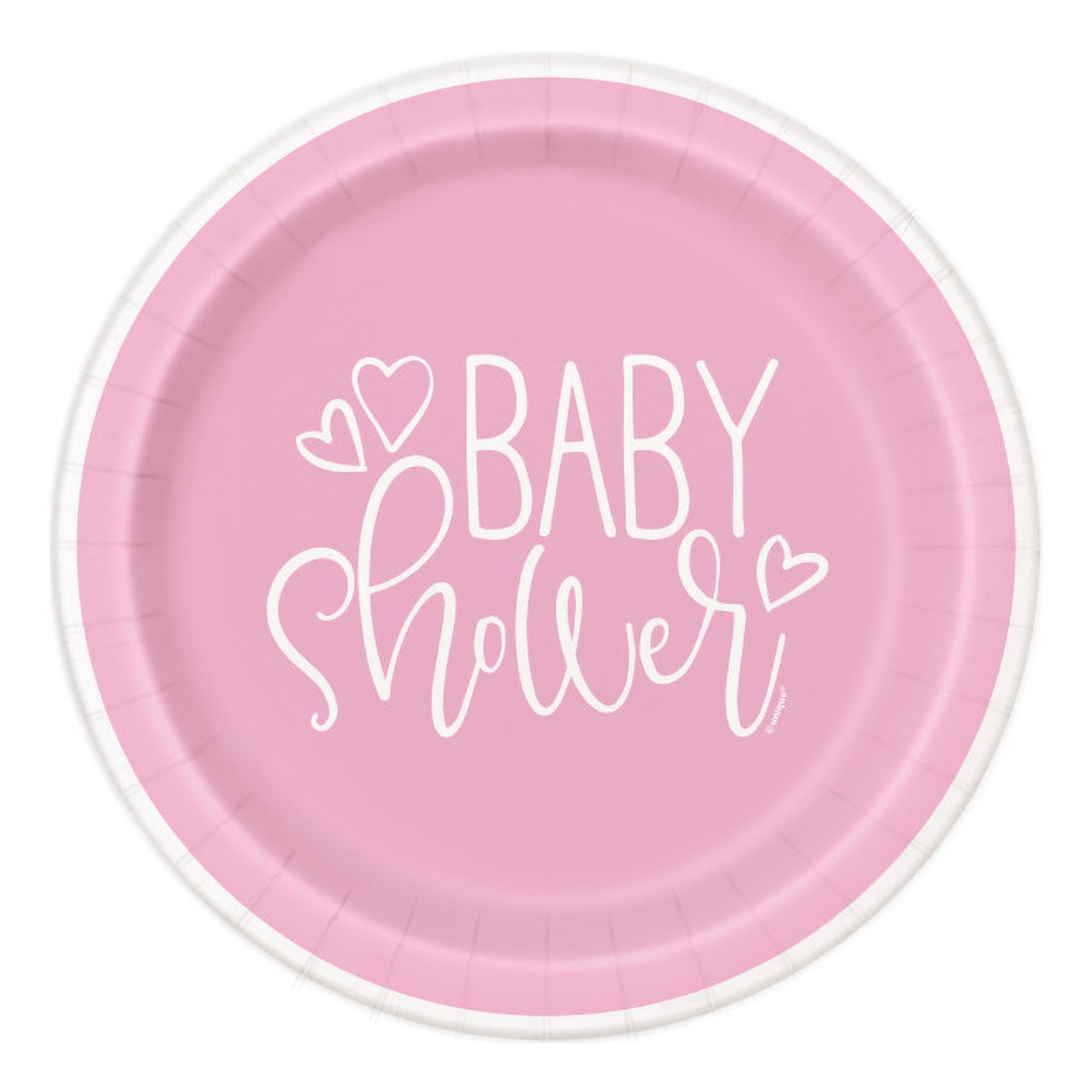 Läs mer om Papperstallrikar Baby Shower Rosa - 8-pack