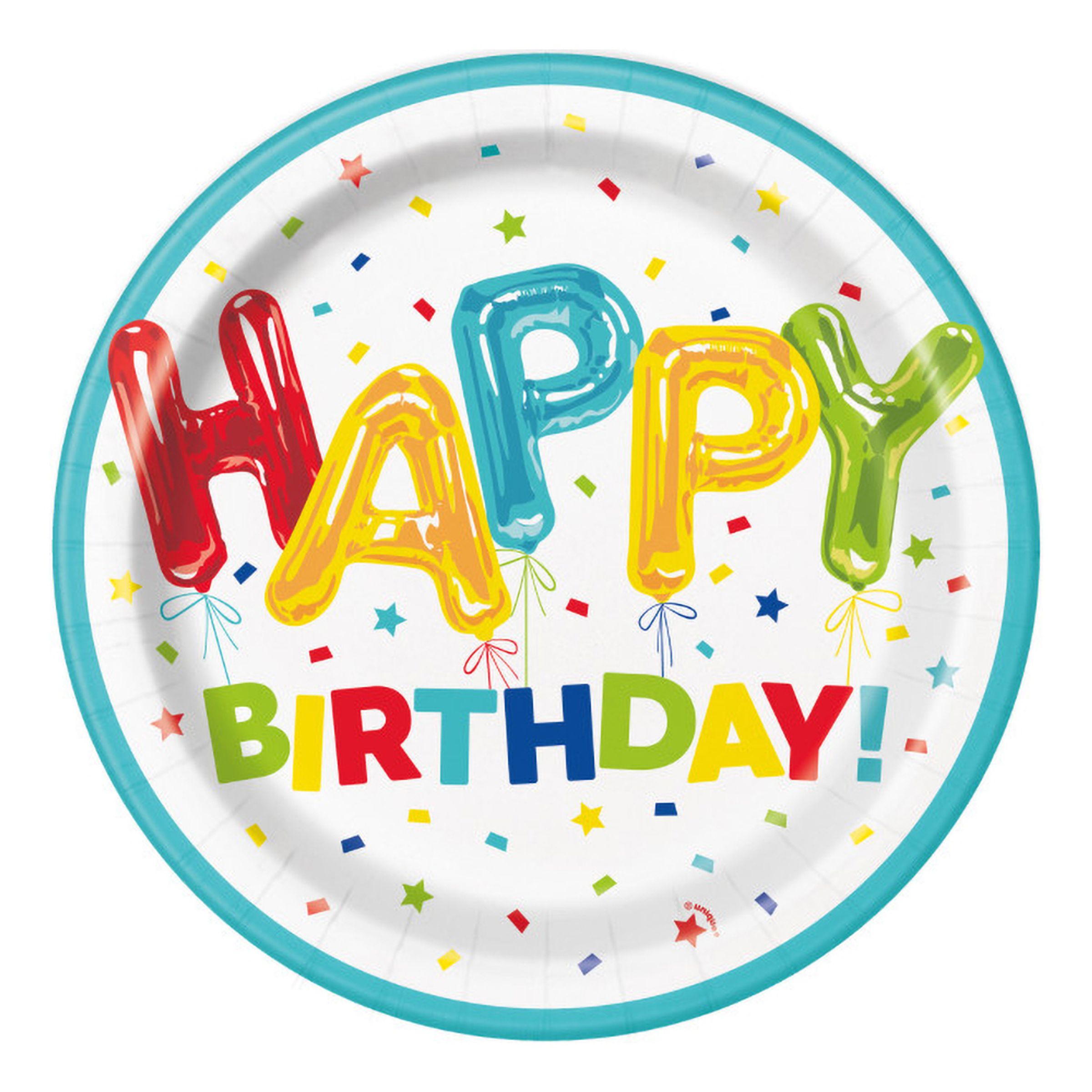 Läs mer om Papperstallrikar Ballonger Happy Birthday - 8-pack