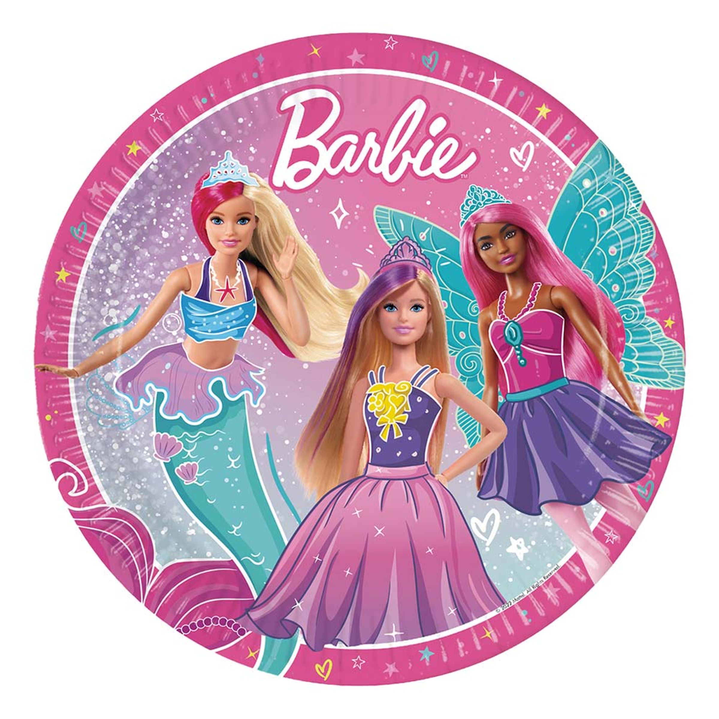 Läs mer om Papperstallrikar Barbie Fantasy - 8-pack
