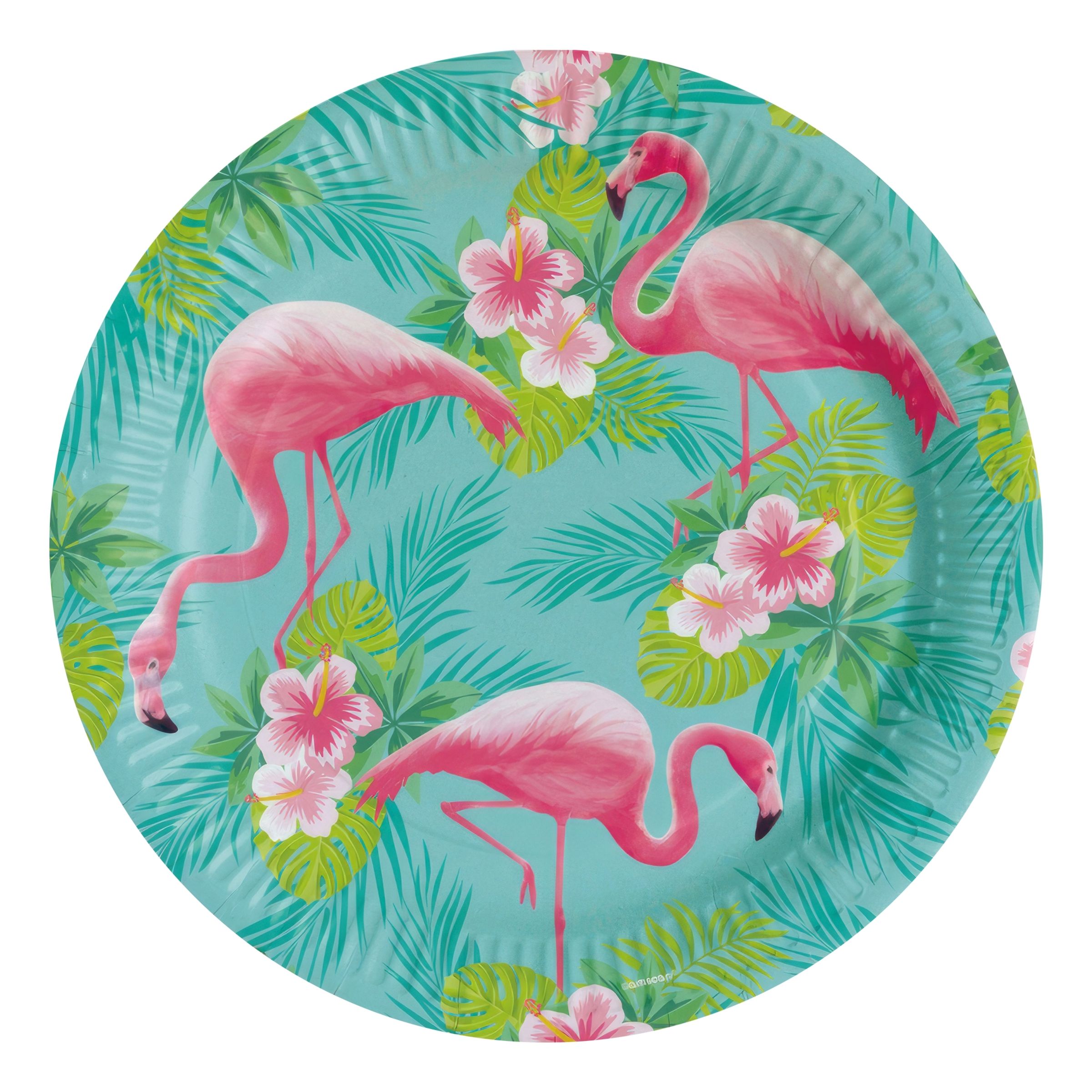 Läs mer om Papperstallrikar Flamingo Paradise - 8-pack