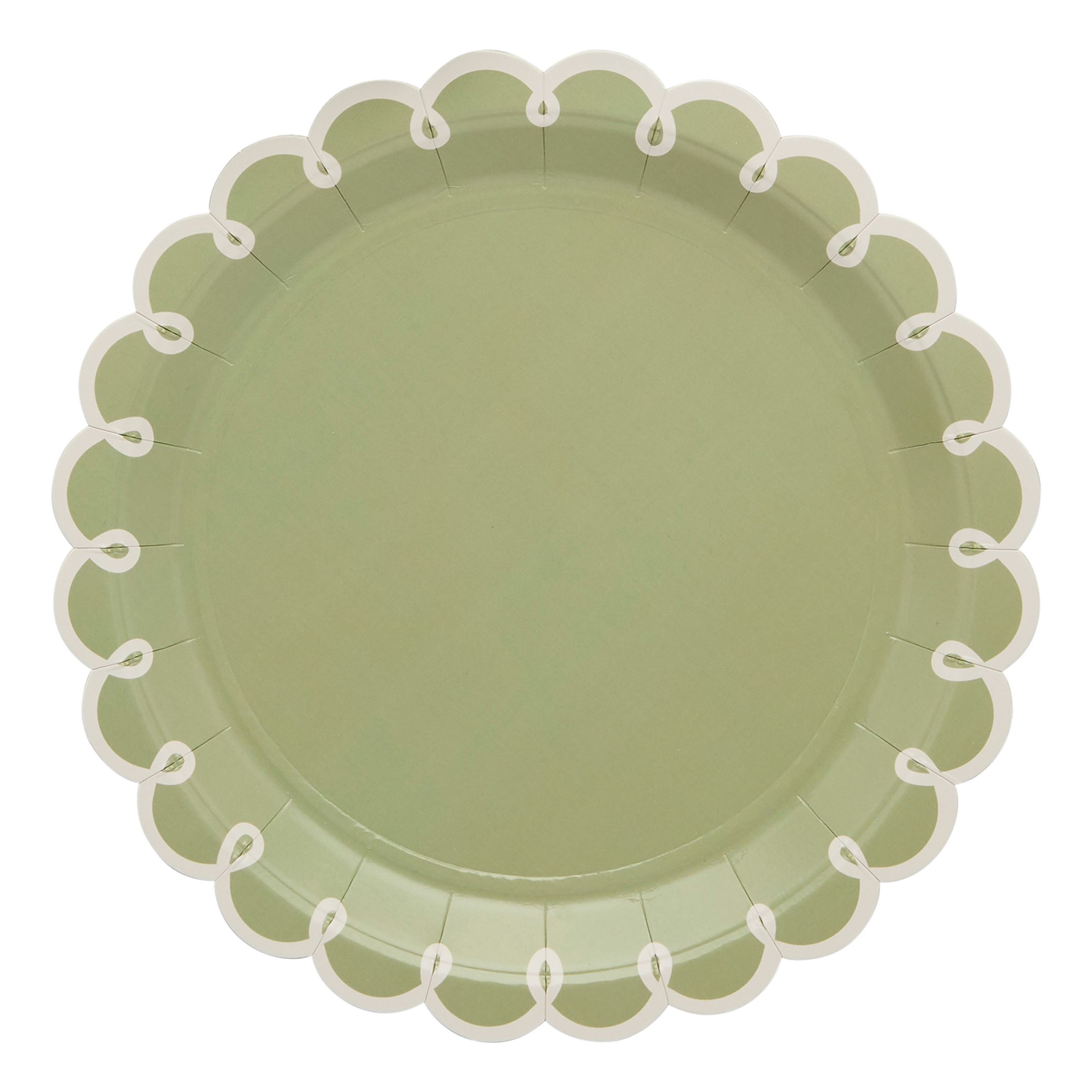 Paptallerkener Grønne Blade Botanic - 8-pak