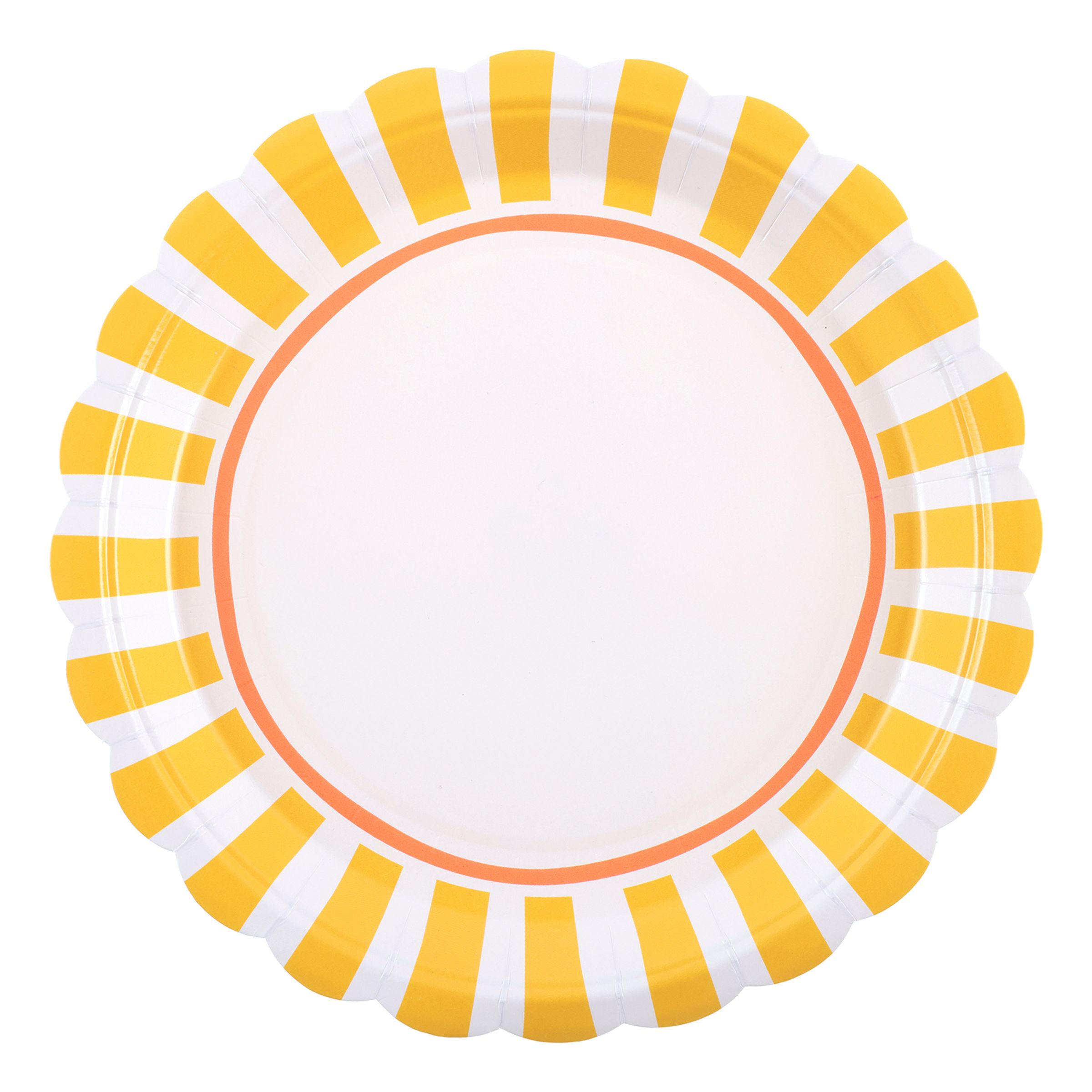 Papperstallrikar Gul/Orange - 6-pack | Hem - Festartiklar - Dukning - Engångstallrikar | Pryloteket