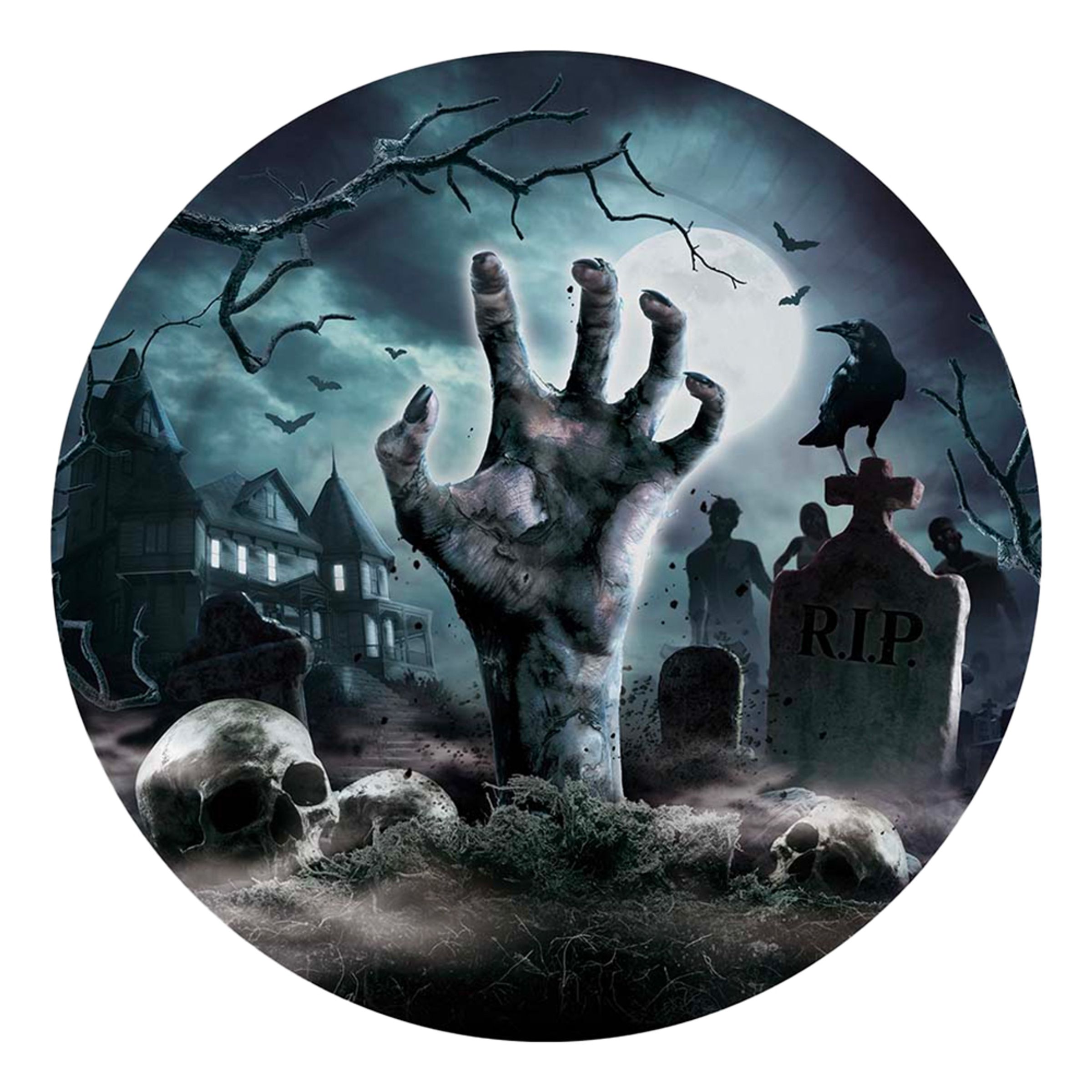 Läs mer om Papperstallrikar Halloween Kyrkogård - 6-pack