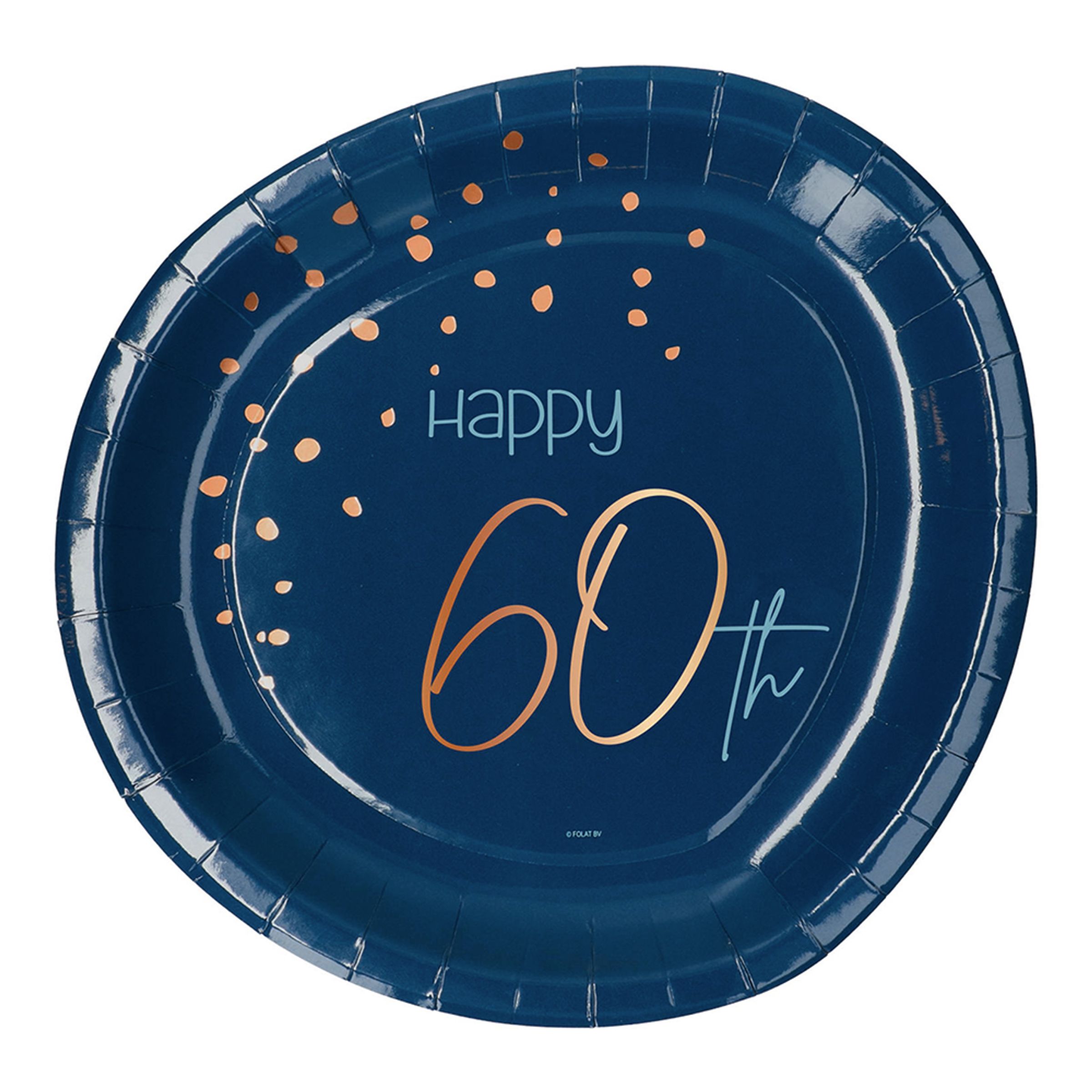Läs mer om Papperstallrikar Happy 60th True Blue - 8-pack
