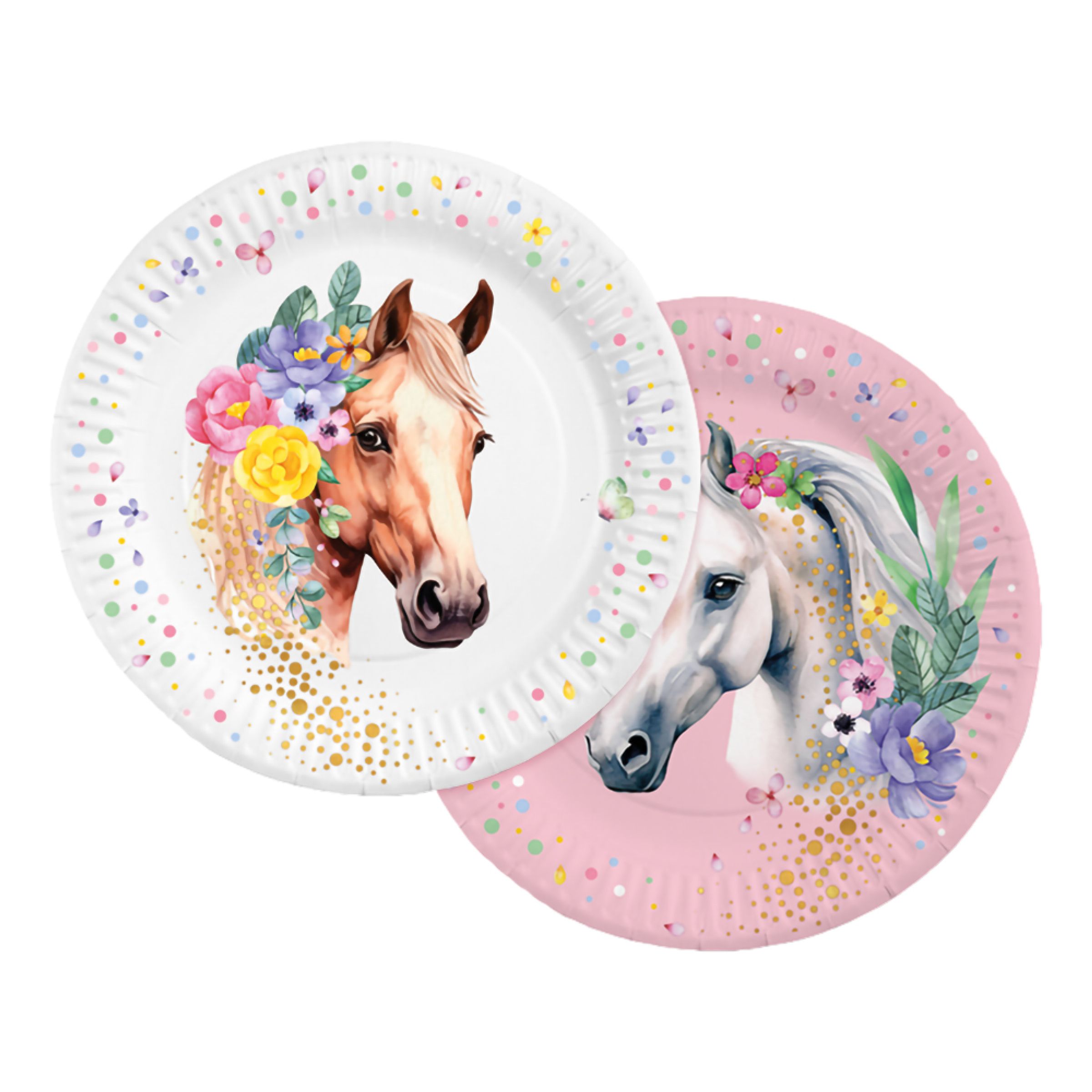 Papperstallrikar Hästar - 8-pack | Hem - Festartiklar - Dukning - Engångstallrikar | Maskeradspecialisten