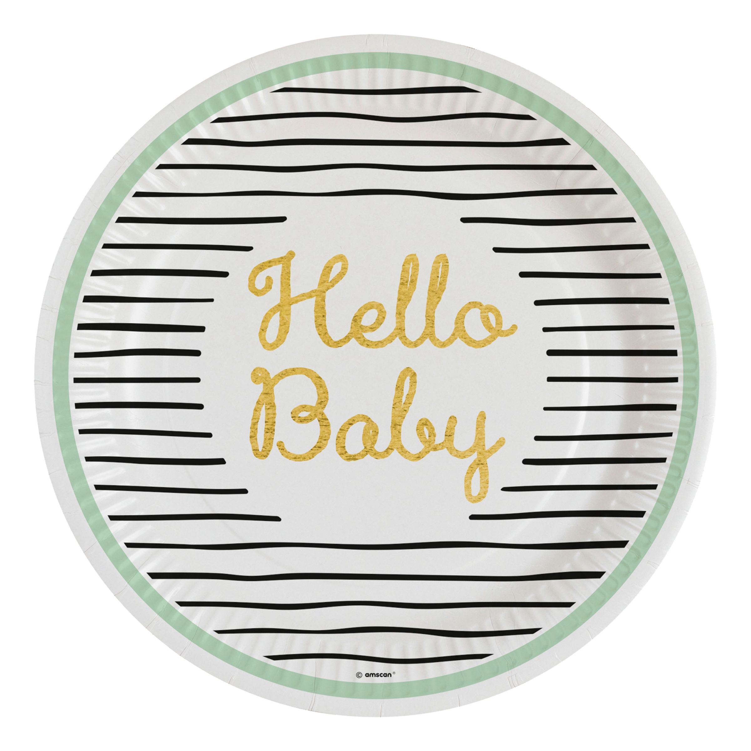 Papperstallrikar Hello Baby - 8-pack