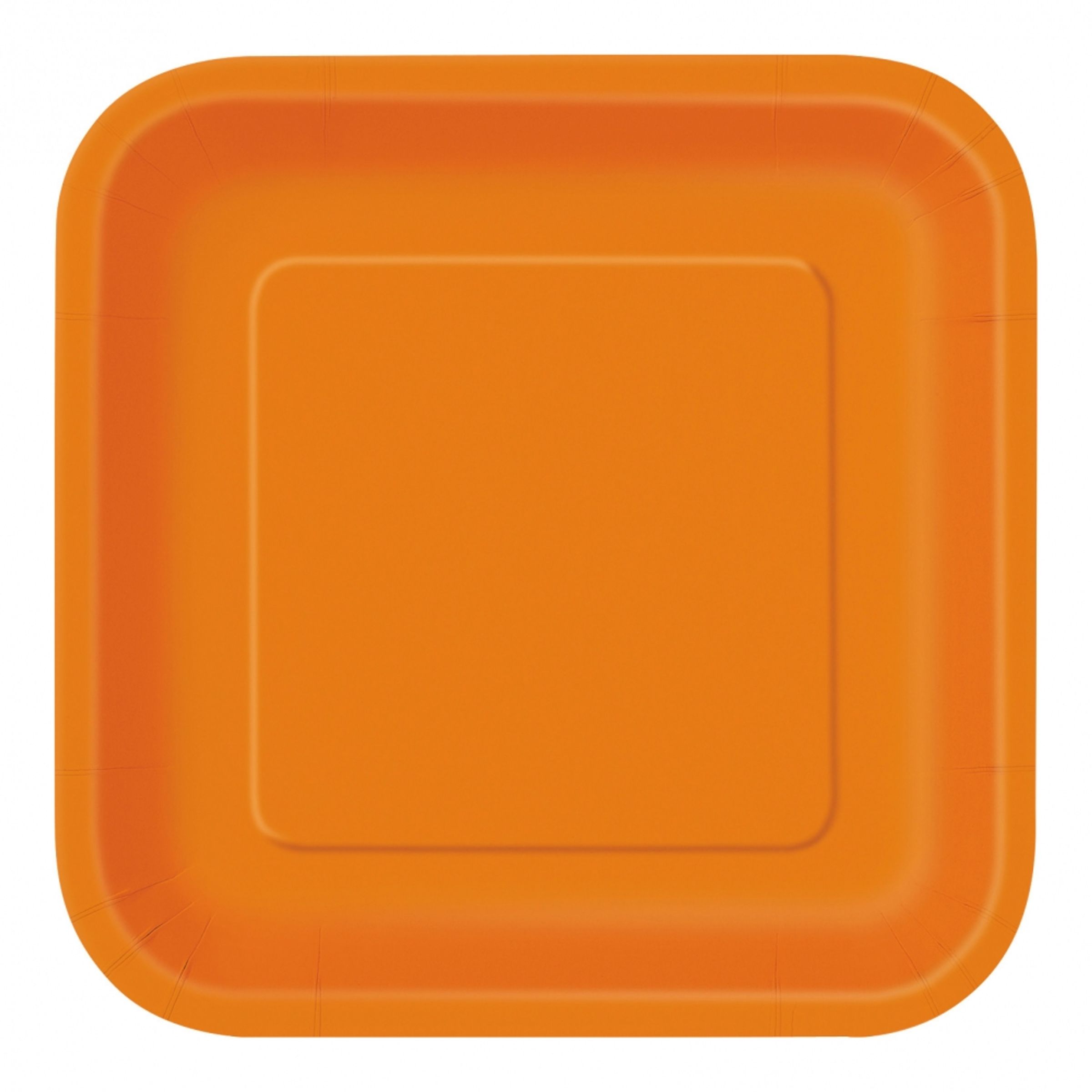 Papperstallrikar Kvadrat Orange - 14-pack