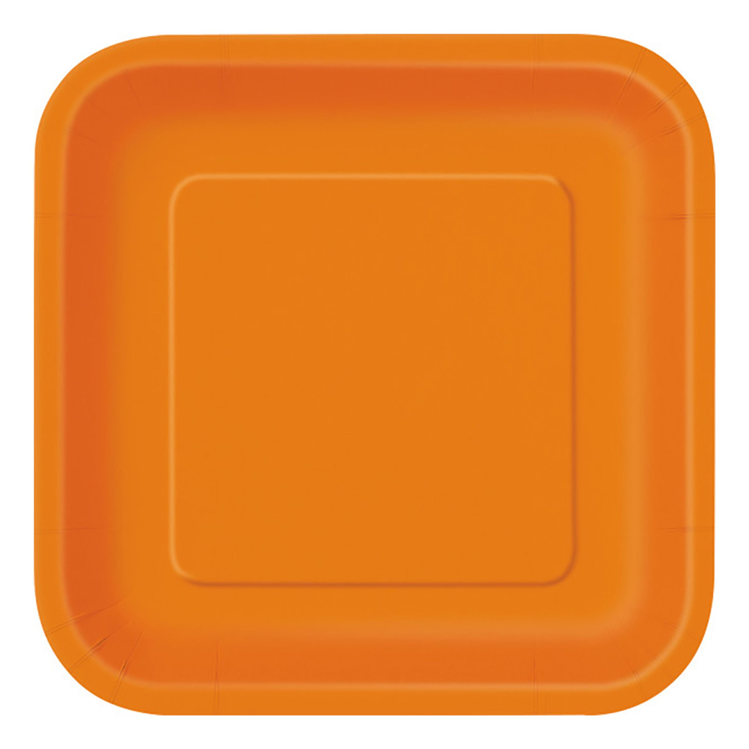 Läs mer om Papperstallrikar Kvadrat Orange - 14-pack