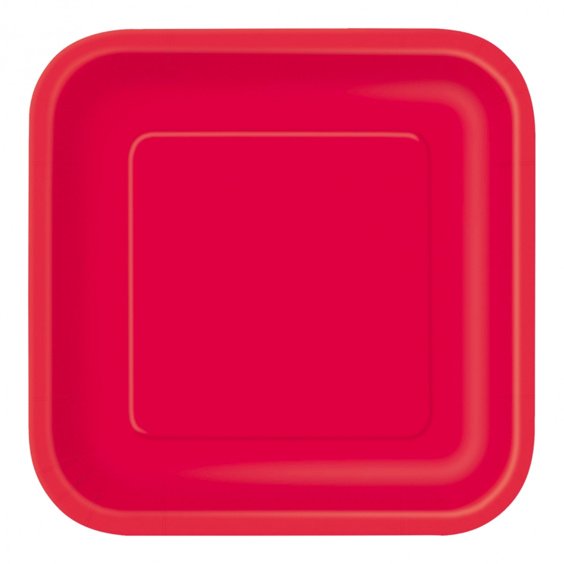 Läs mer om Papperstallrikar Kvadrat Röda - 16-pack