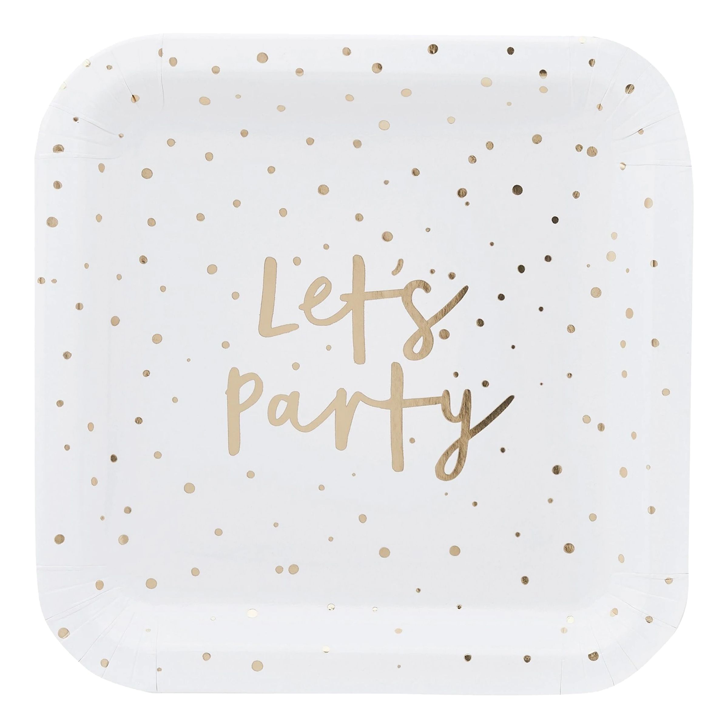 Papperstallrikar Lets Party Guld - 10-pack | Hem - Festartiklar - Dukning - Engångstallrikar | Maskeradspecialisten