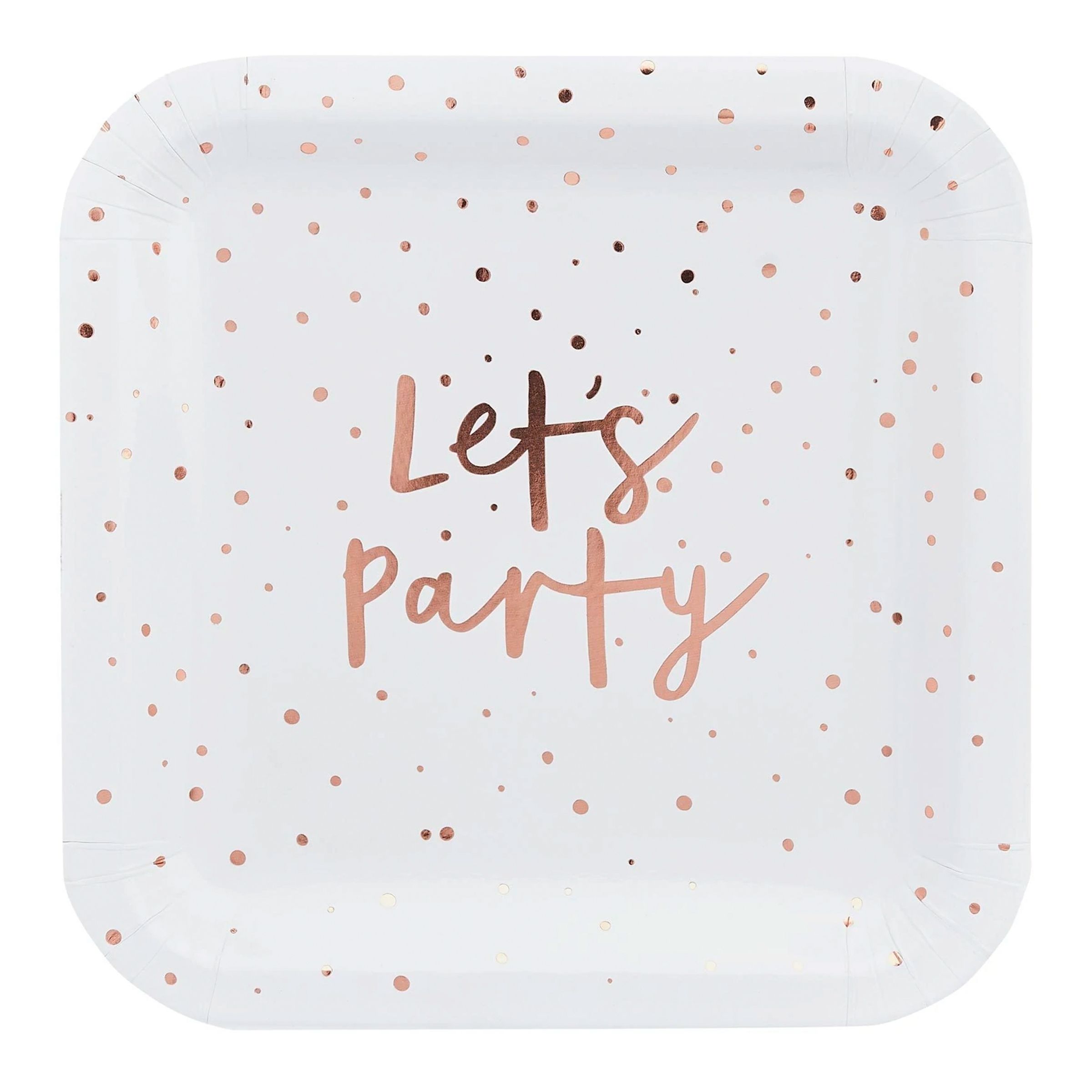 Papperstallrikar Lets Party Roséguld - 10-pack | Hem - Festartiklar - Dukning - Engångstallrikar | Maskeradspecialisten