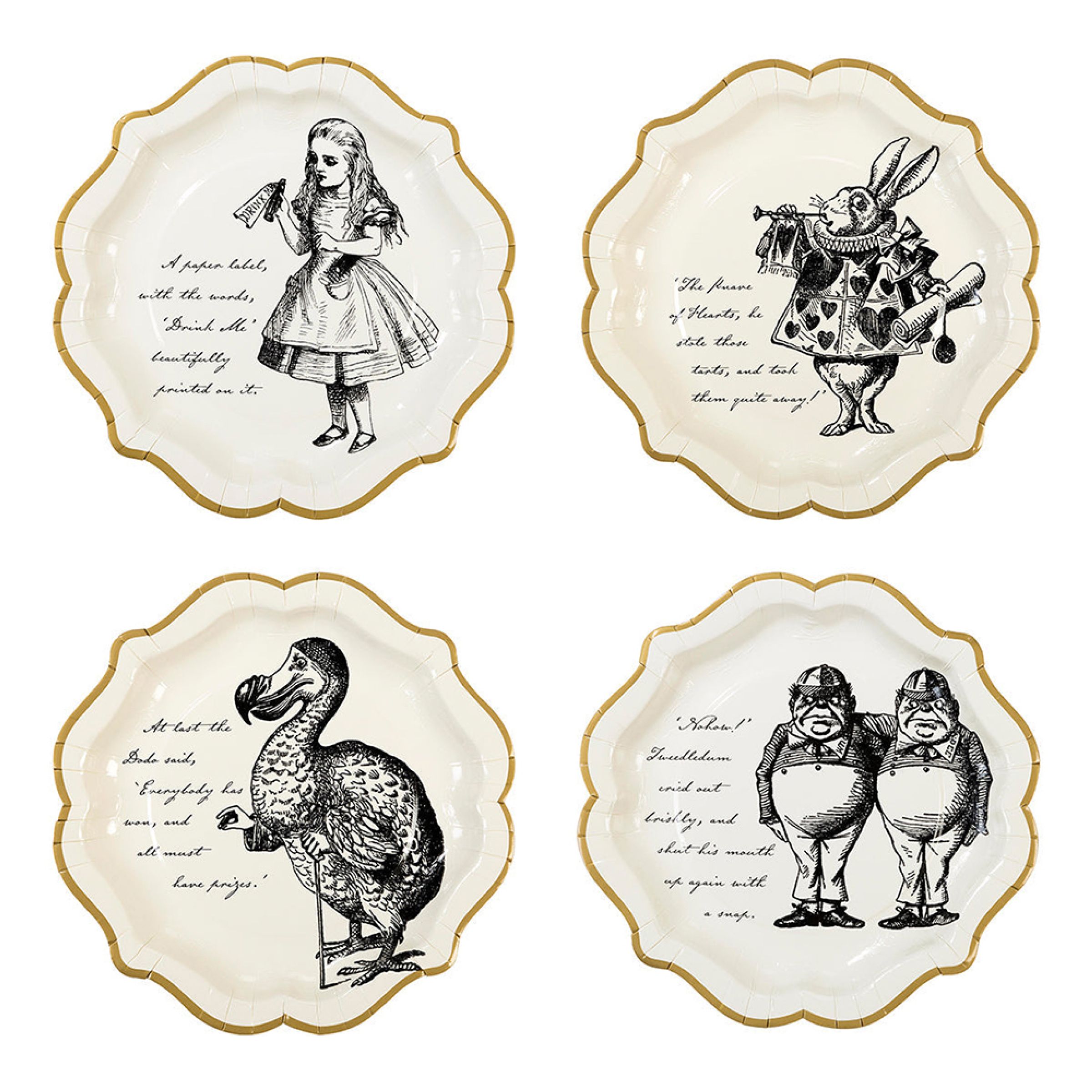 Papperstallrikar Mad Hatter Alice Wonderland - 12-pack | Hem - Teman - Tillverkare - Talking Tables | Pryloteket