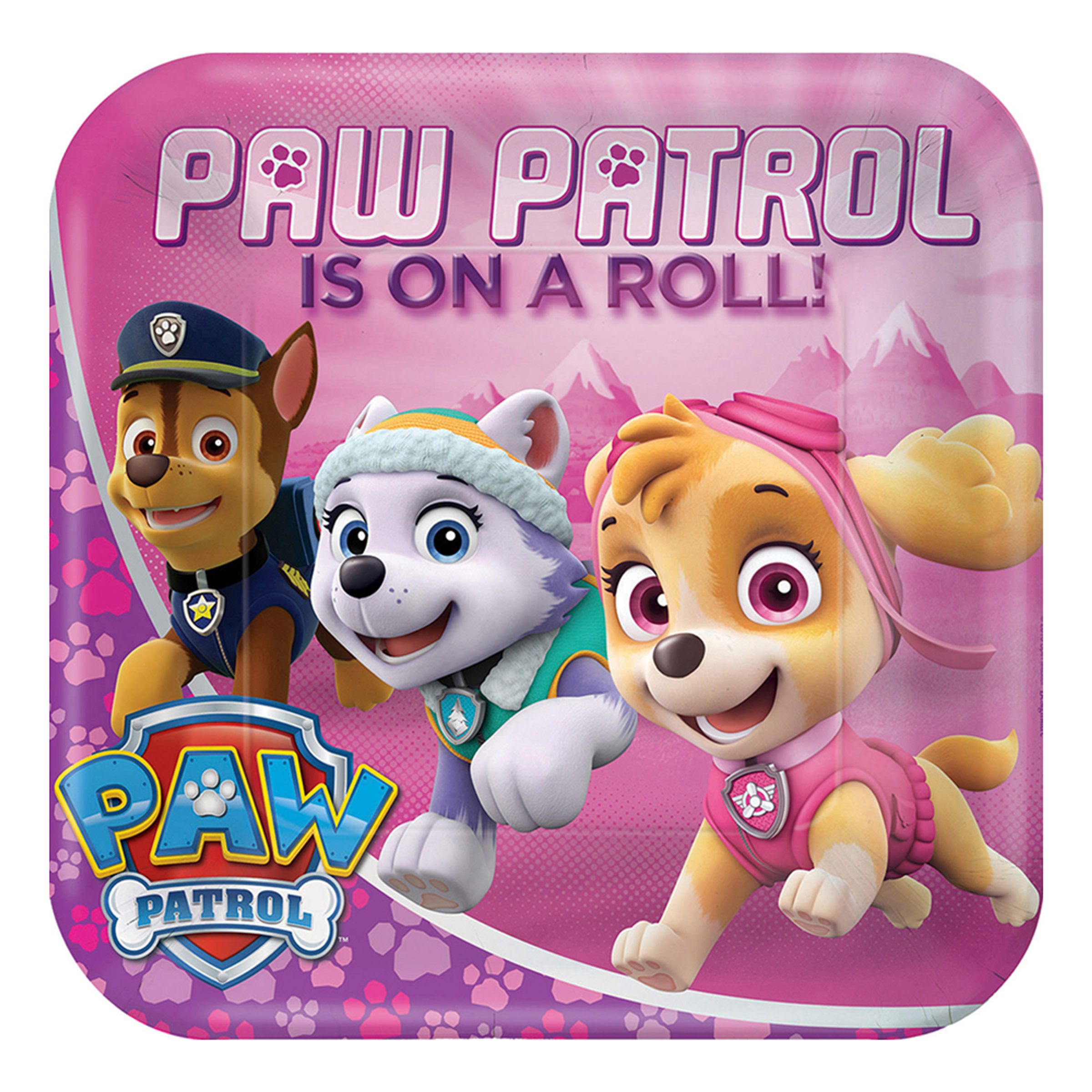 Papperstallrikar Paw Patrol Kvadrat - 8-pack