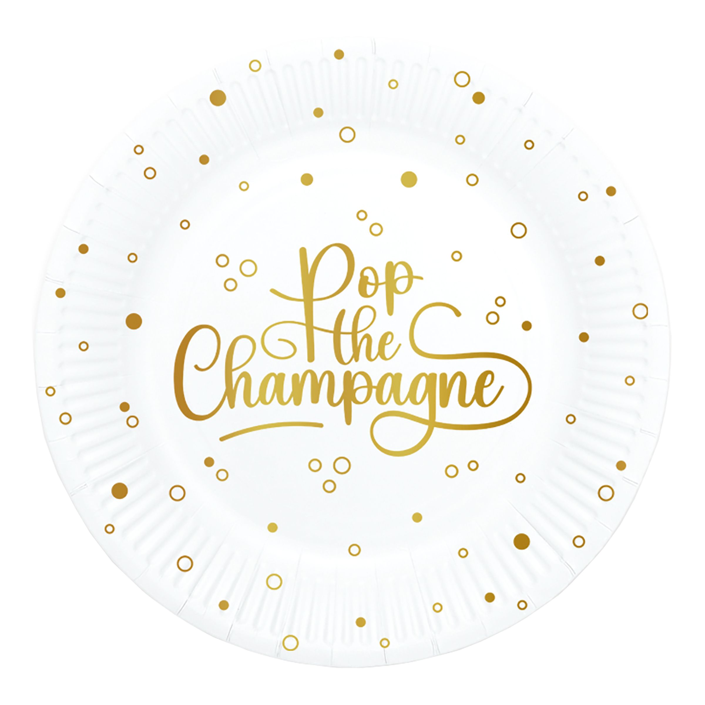 Papperstallrikar Pop the Champagne - 8-pack | Hem - Festartiklar - Dukning - Servetter | Pryloteket