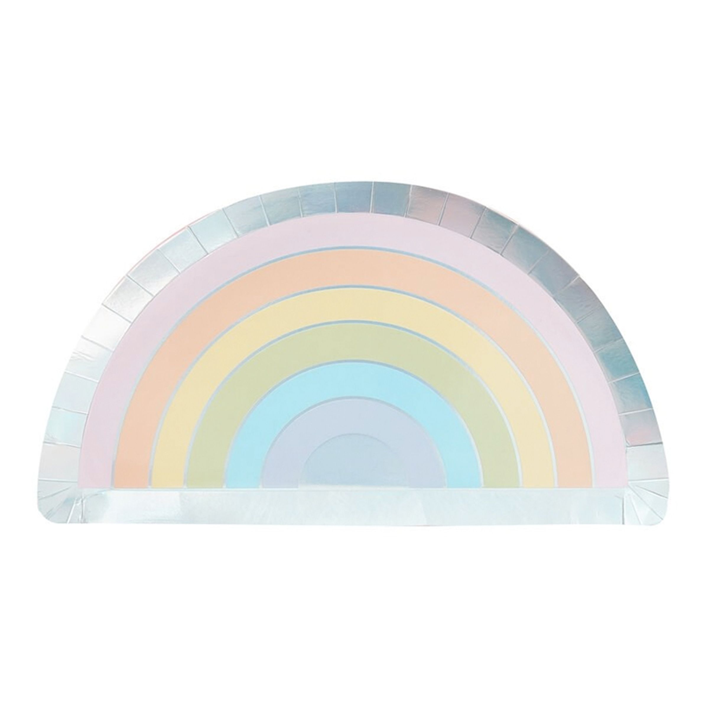 Papperstallrikar Regnbågsformade - 8-pack