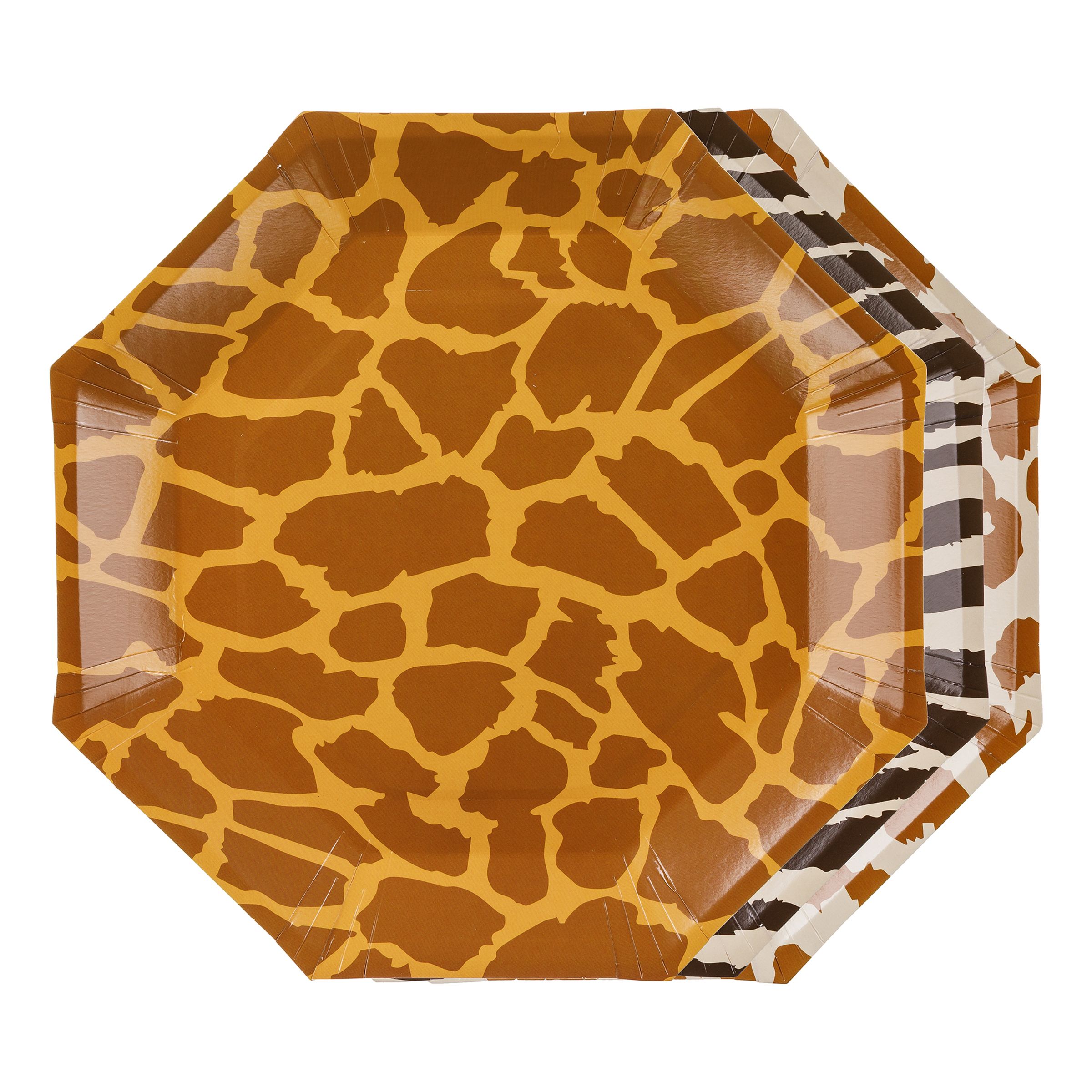 Papperstallrikar Safari Djurmönster - 6-pack | Hem - Teman - Färger - Brun | Pryloteket