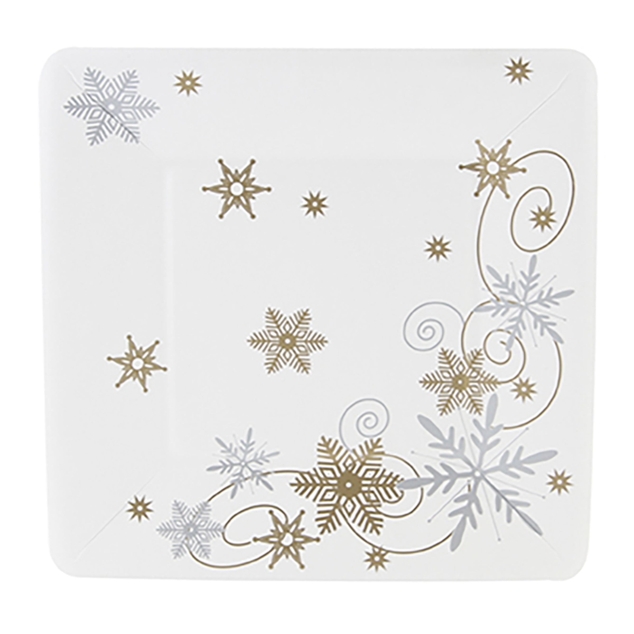 Läs mer om Papperstallrikar Snowflakes Guld/Silver - 8-pack