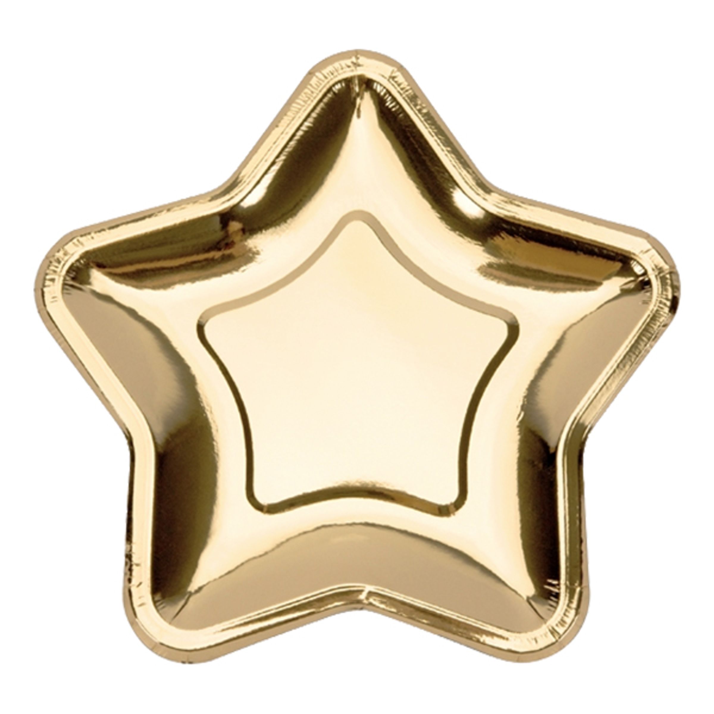 Papperstallrikar Stjärna Guld Metallic - 6-pack